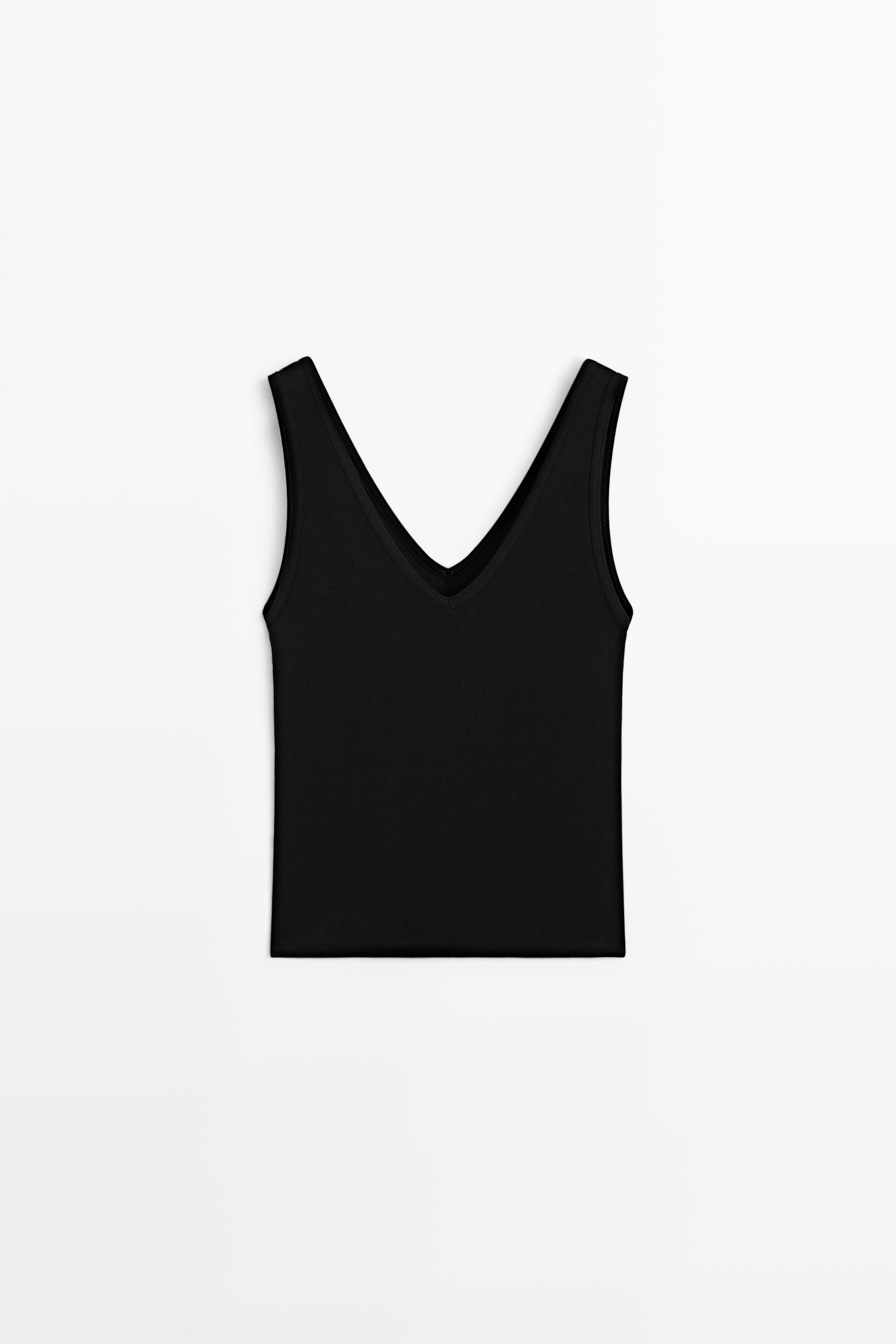Cotton blend strappy top