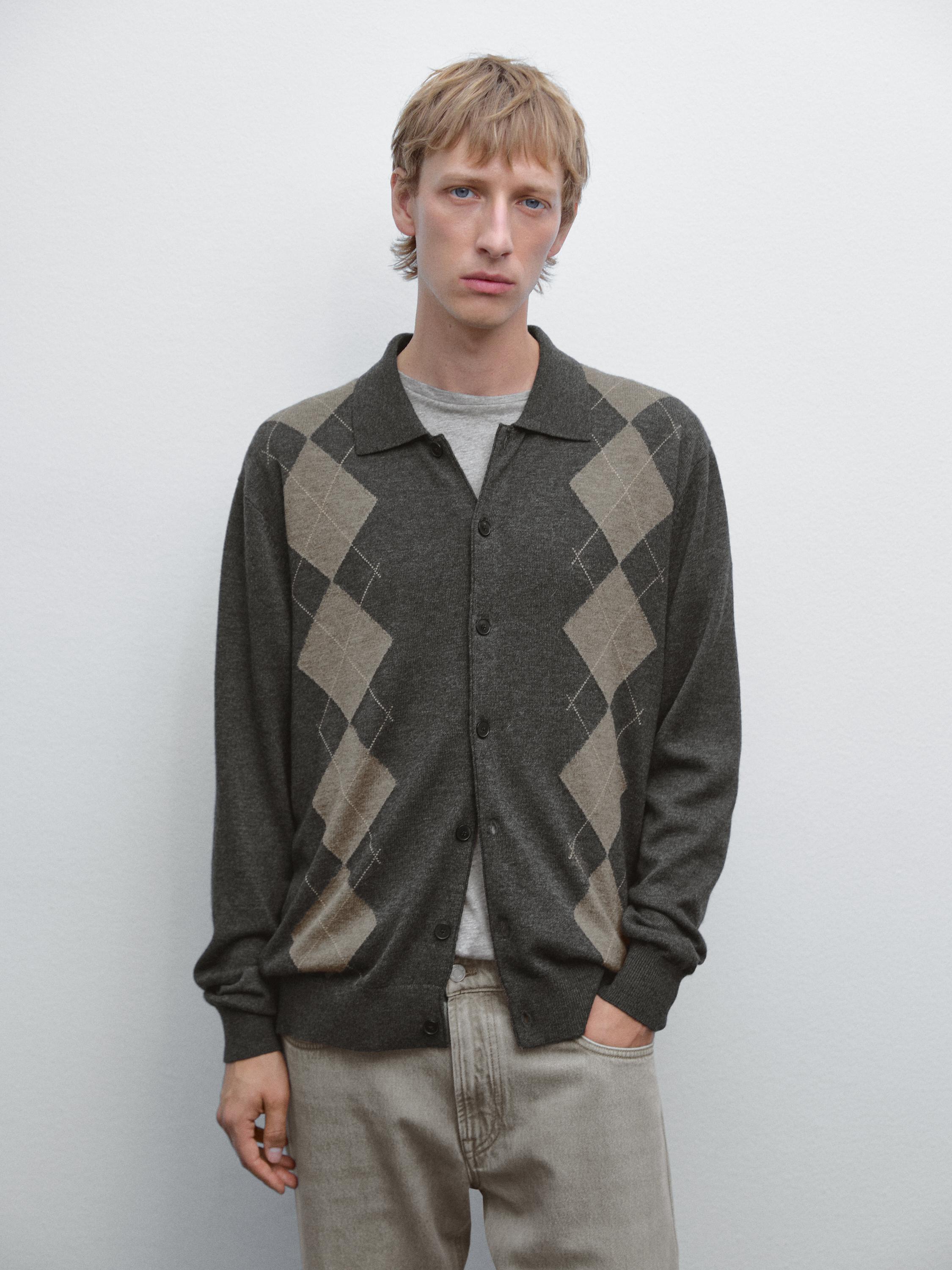Cardigan in maglia misto lana