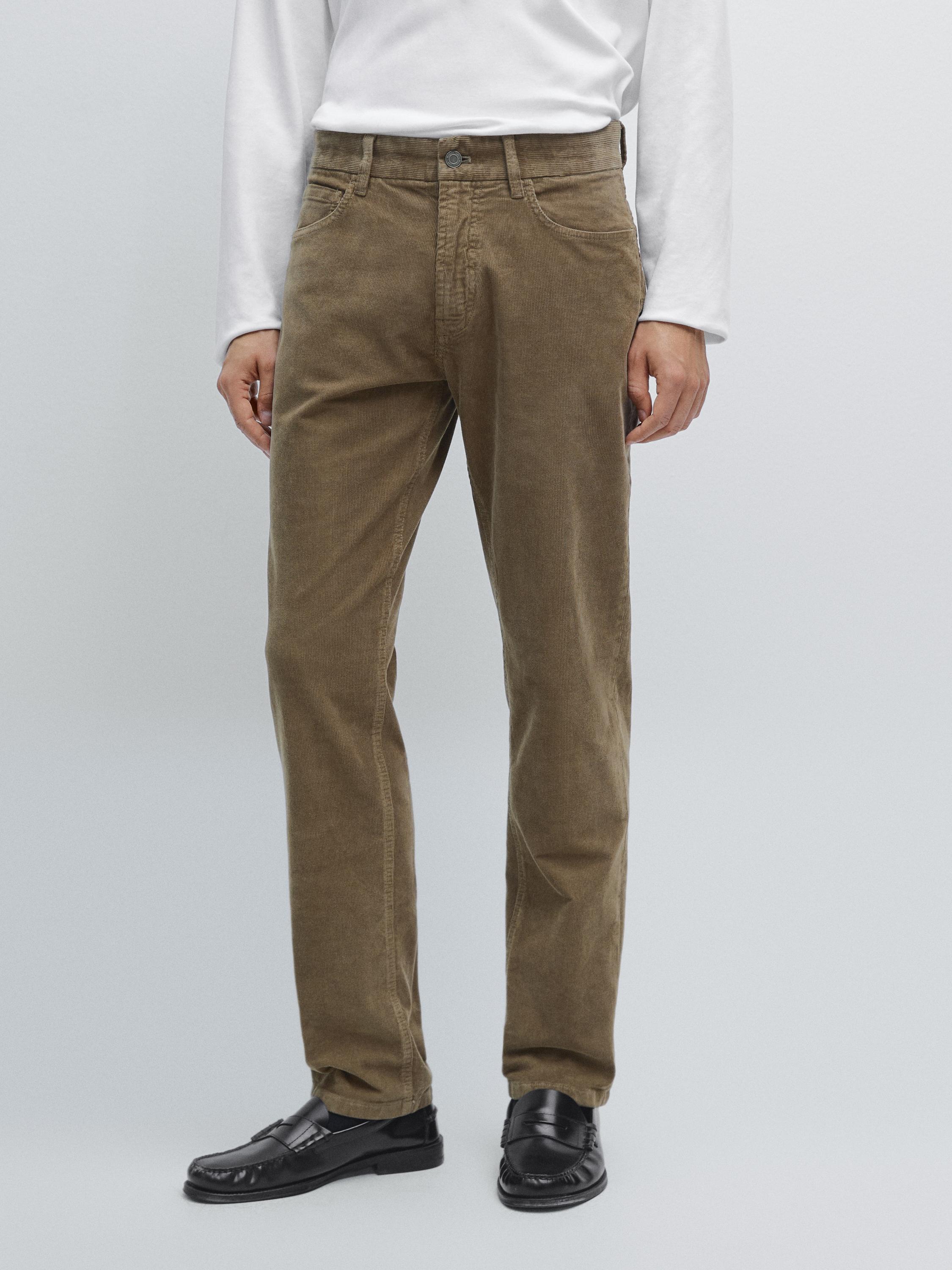 Slim fit corduroy denim trousers