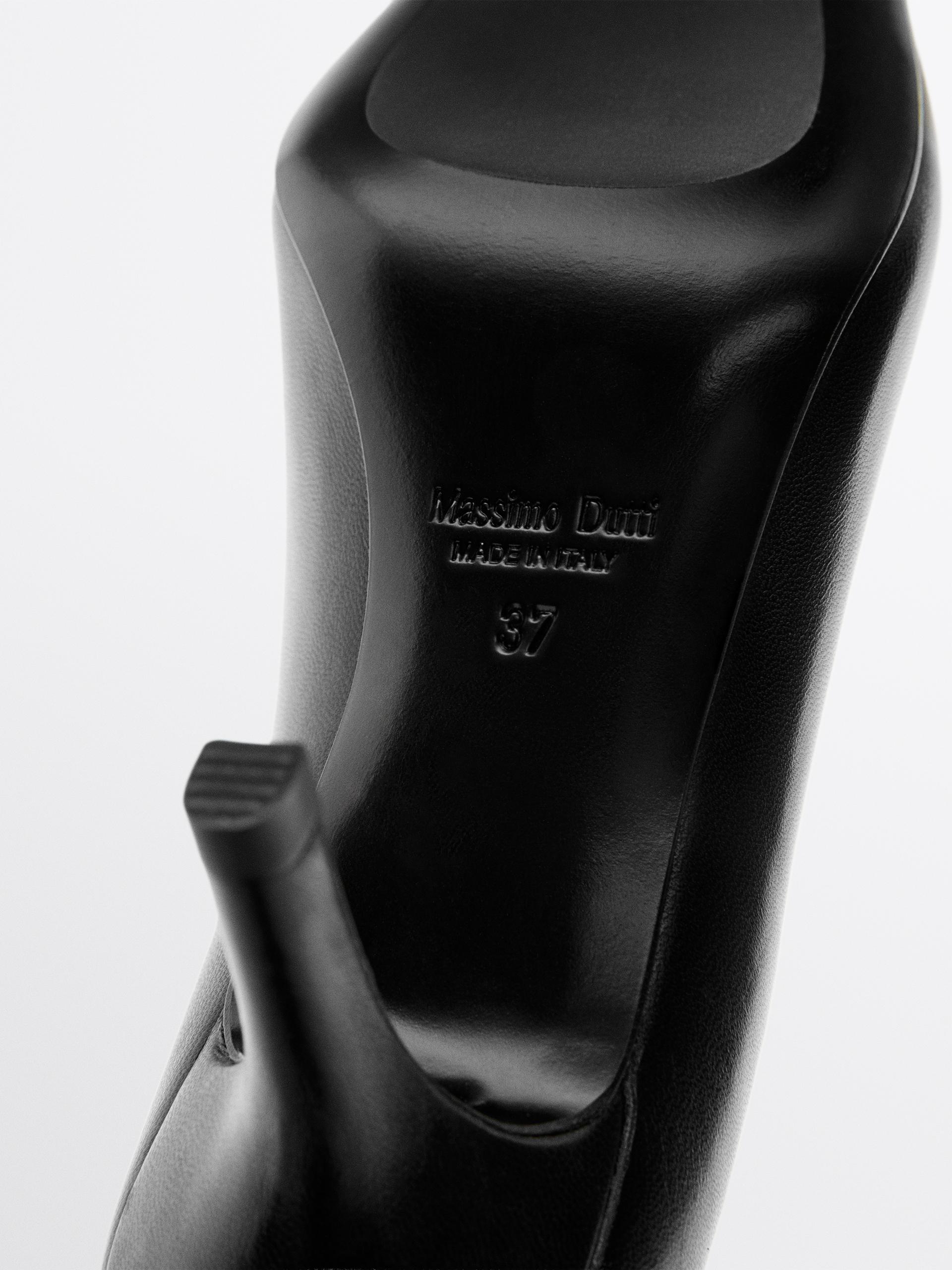 Botín Piel Tacón - Made In Italy - Negro - 41 - Massimo Dutti - Mujer