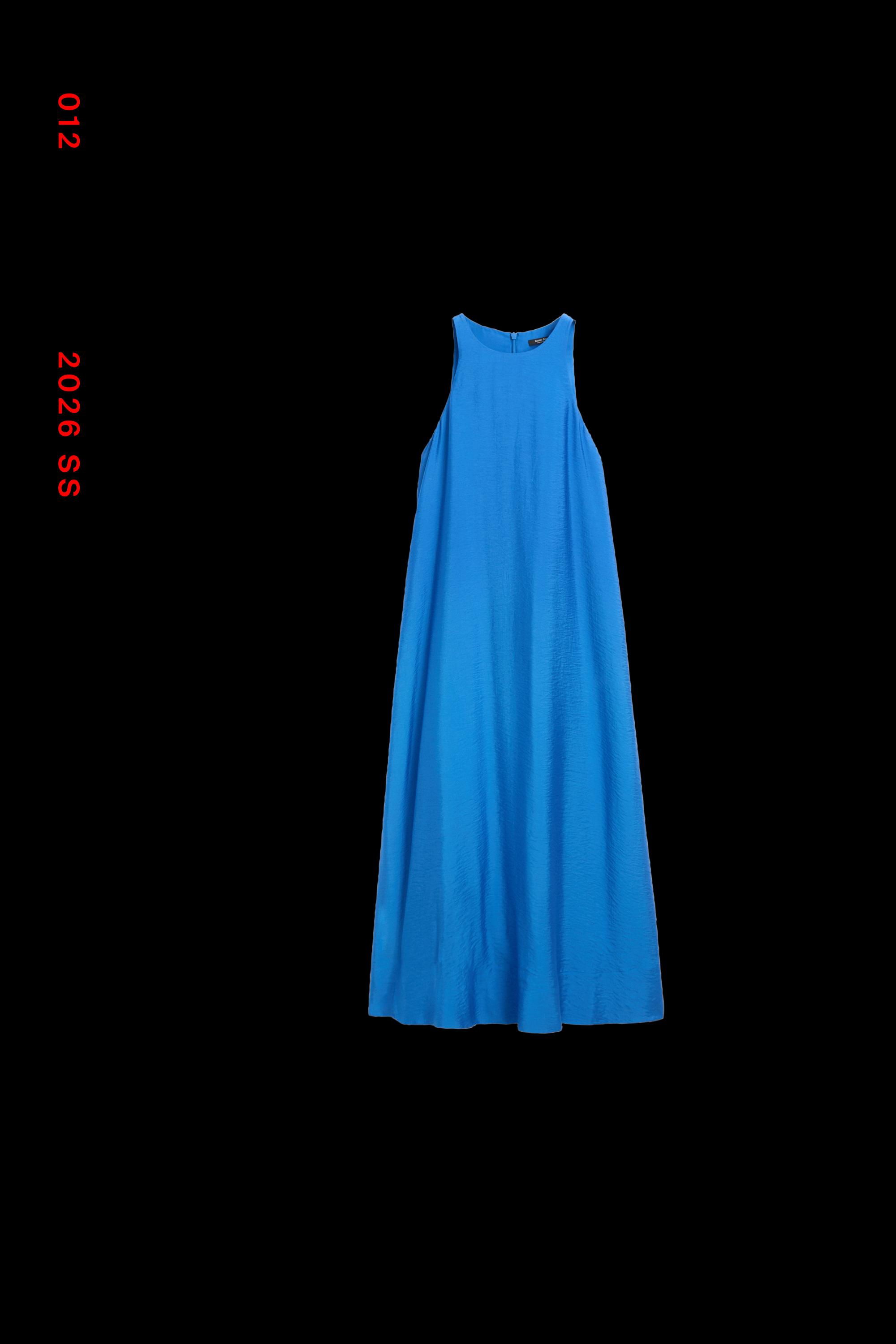 massimo dutti long flared halter dress Massimo Dutti Long Halter Neck Dress with Flounce