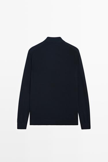 100% cotton knit polo sweater — NAVY BLUE 6