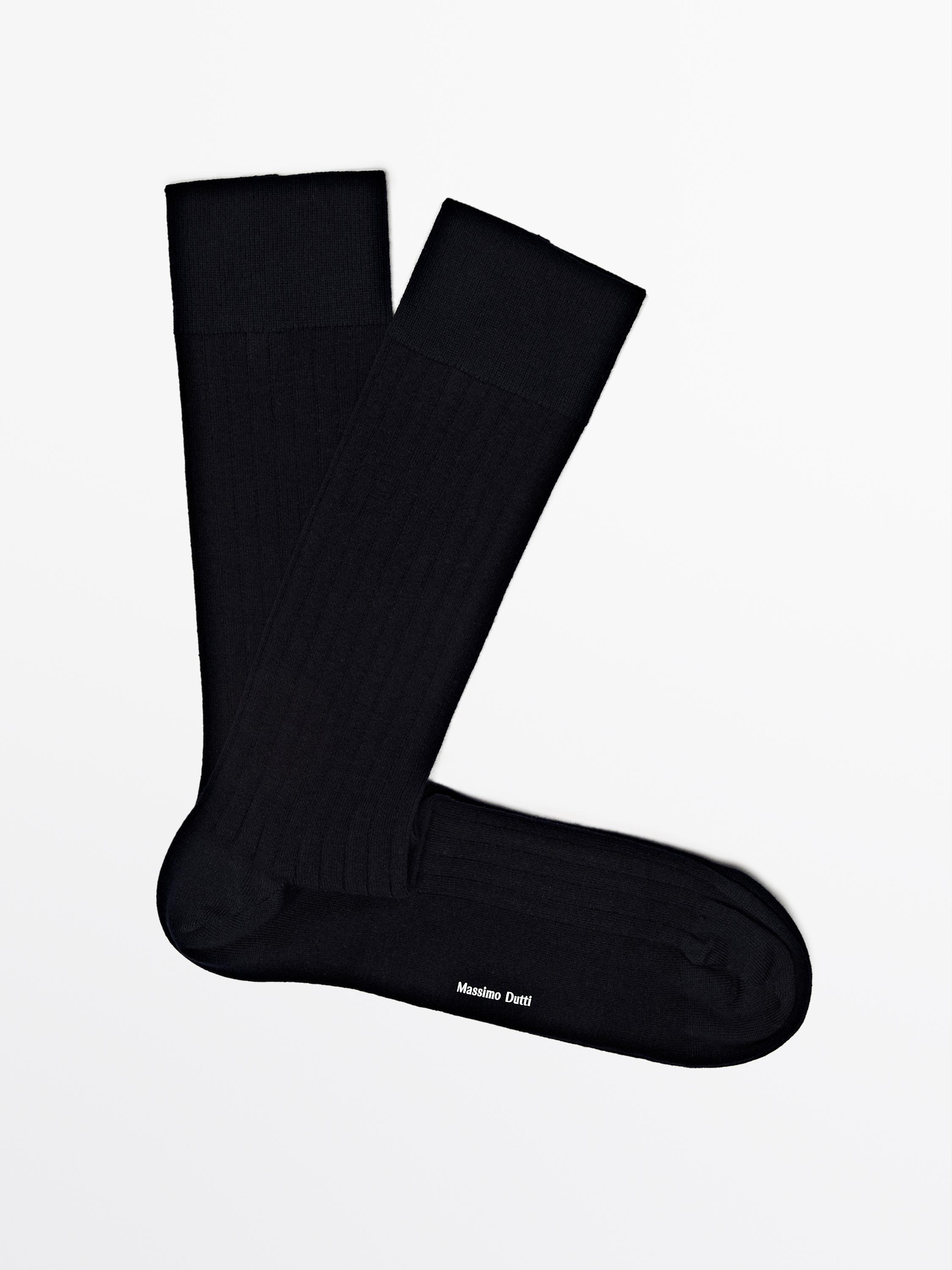 Ribbed cotton blend socks