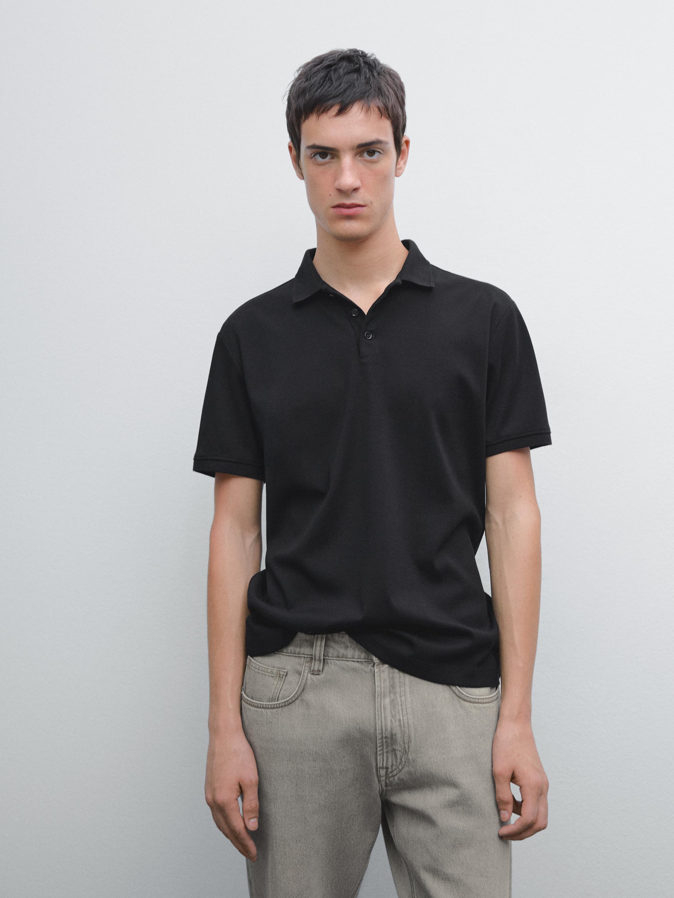 Short sleeve polo shirt with collar detail