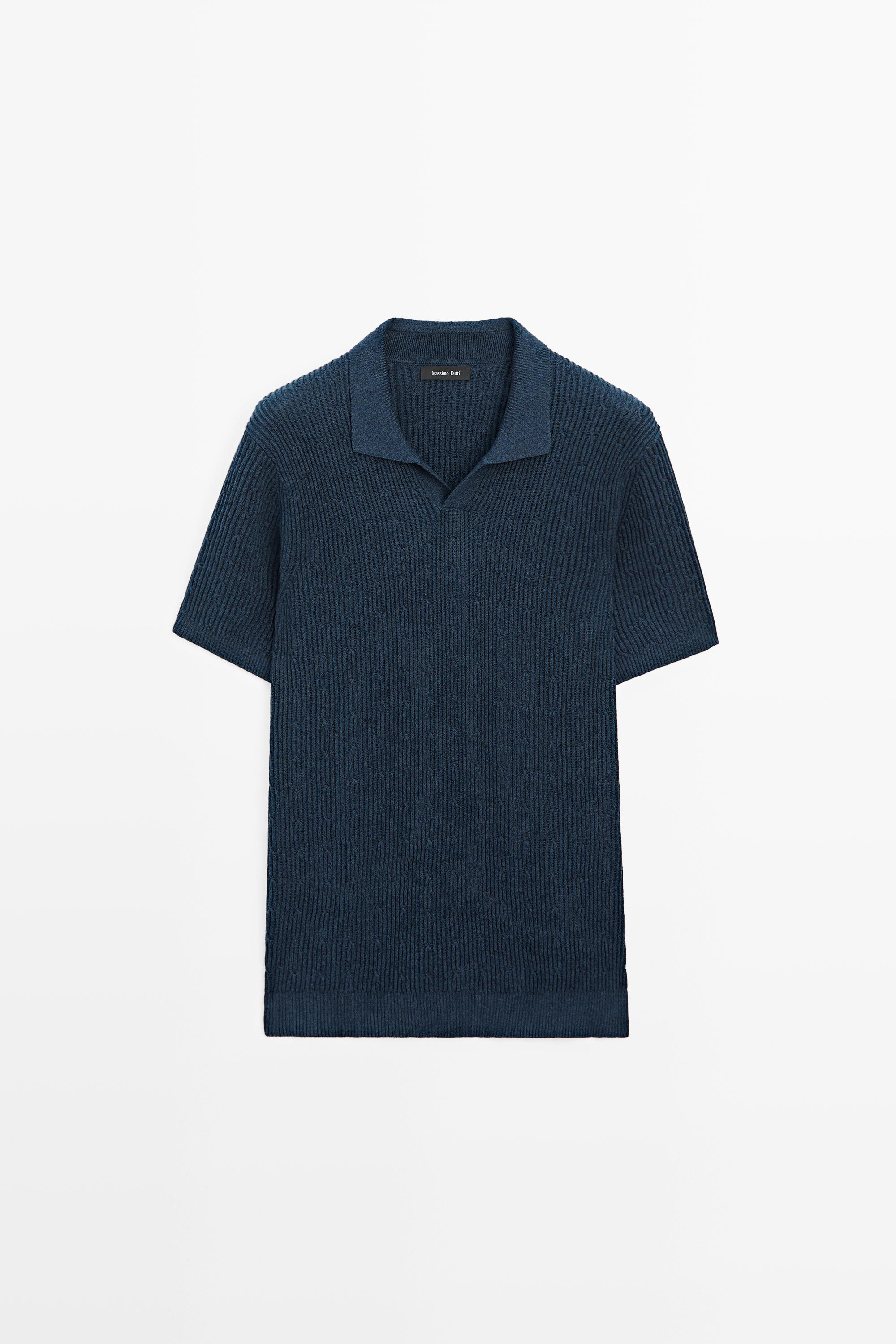 Cable-knit polo sweater - LIMITED EDITION — NAVY BLUE
