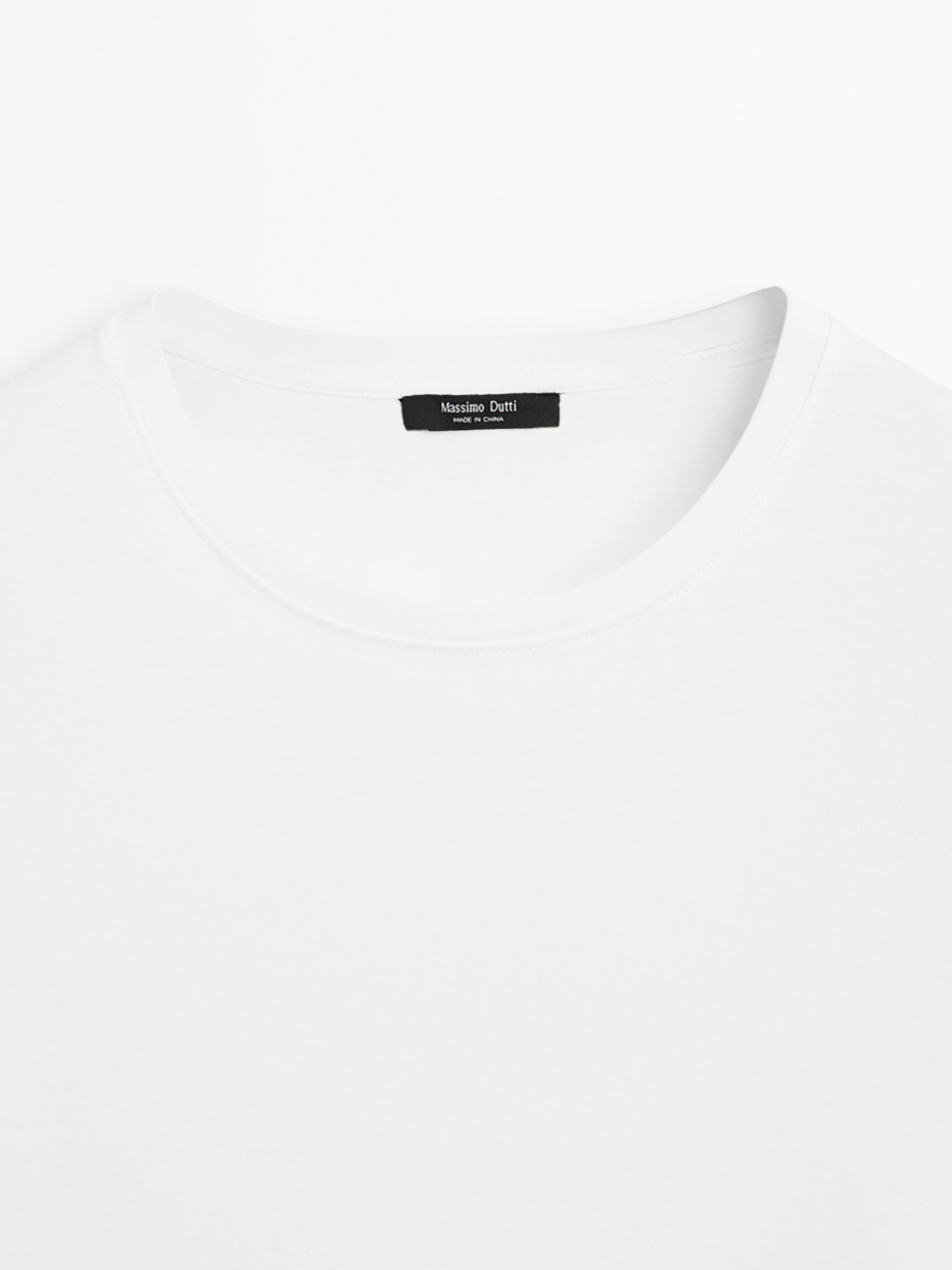 100% mercerised cotton T-shirt — WHITE