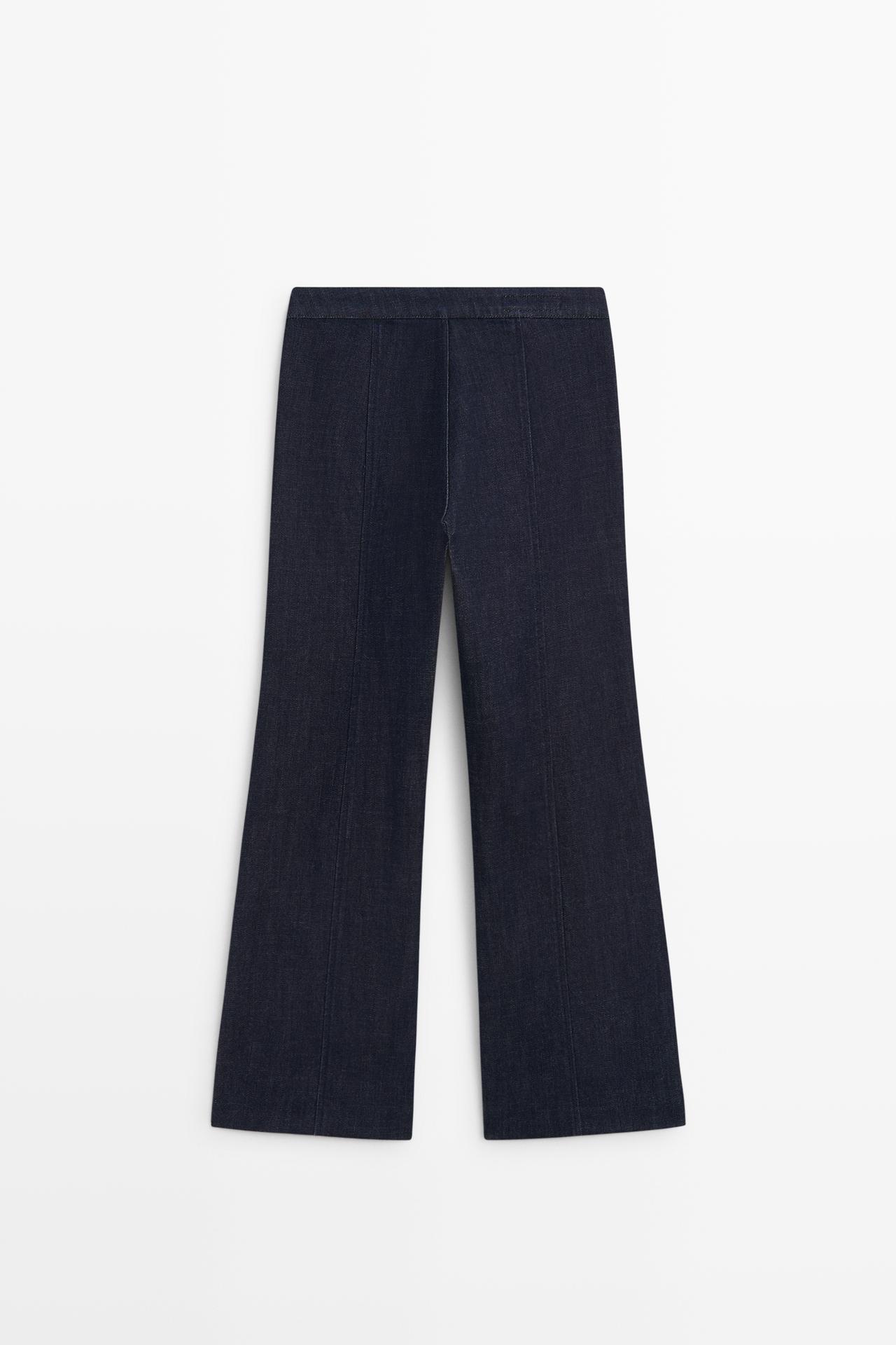 Flare-fit jeans with pocket detail — DARK BLUE