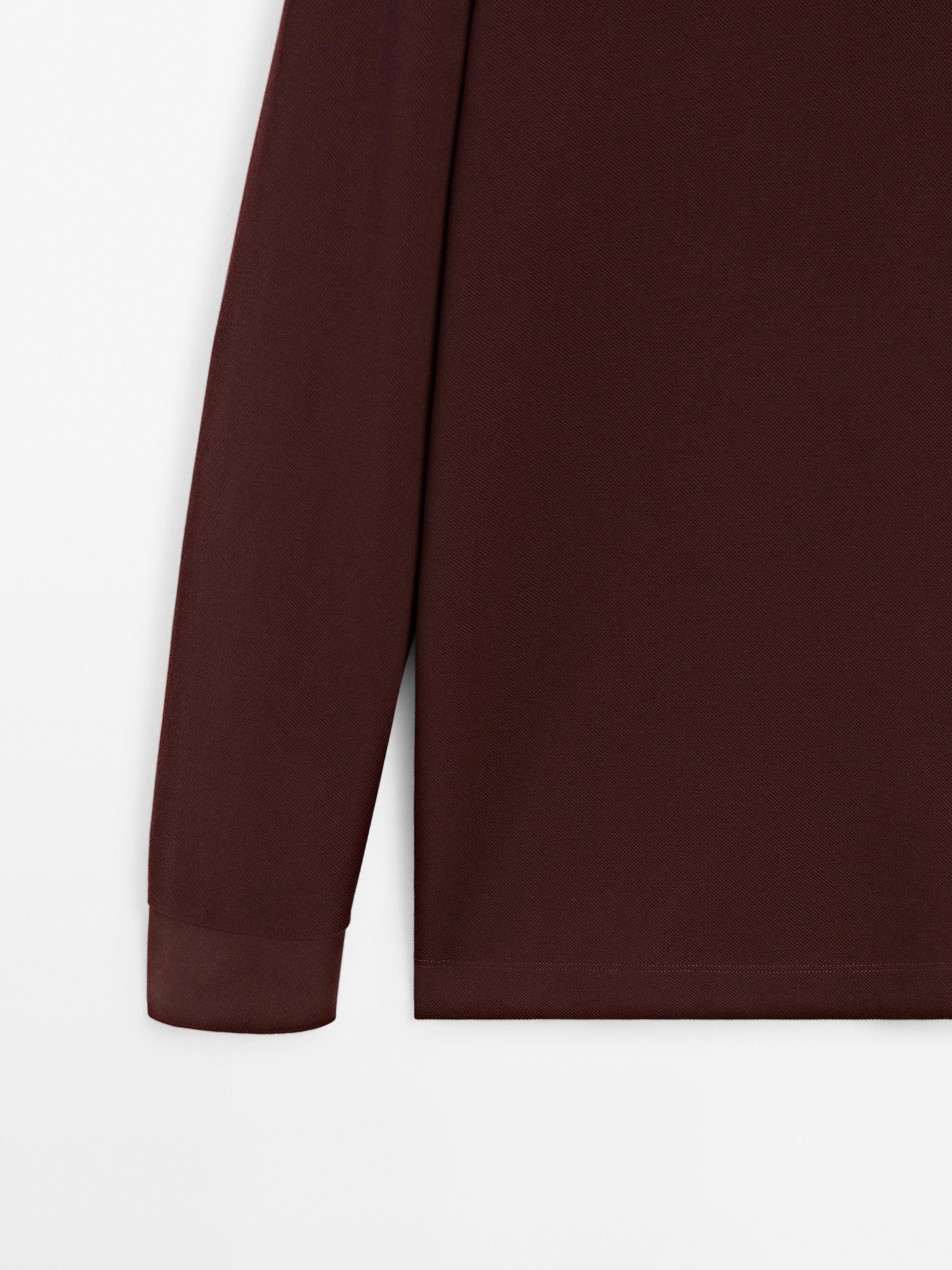 Cotton blend polo sweater