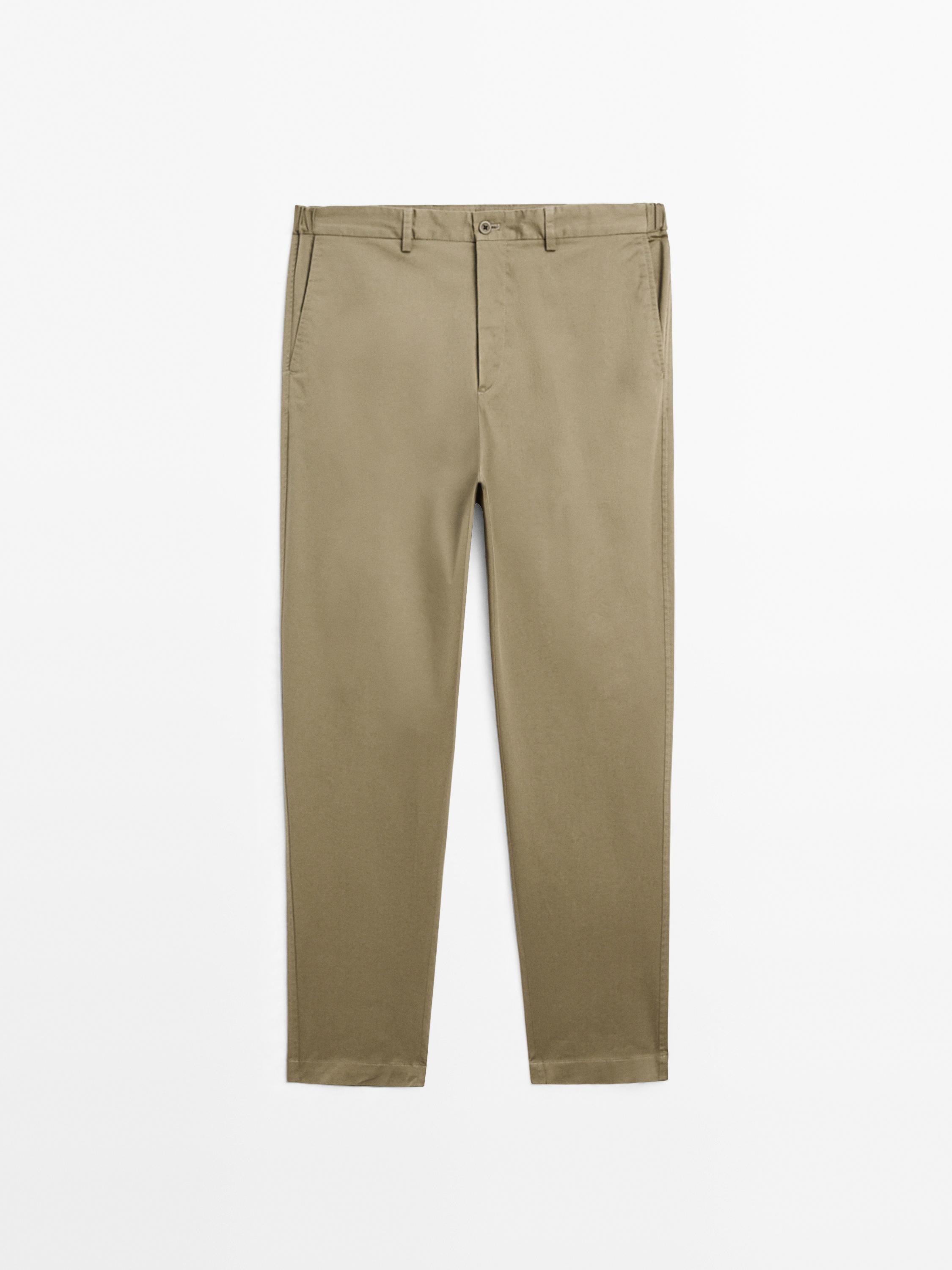 Toelopende broek van katoenmix
