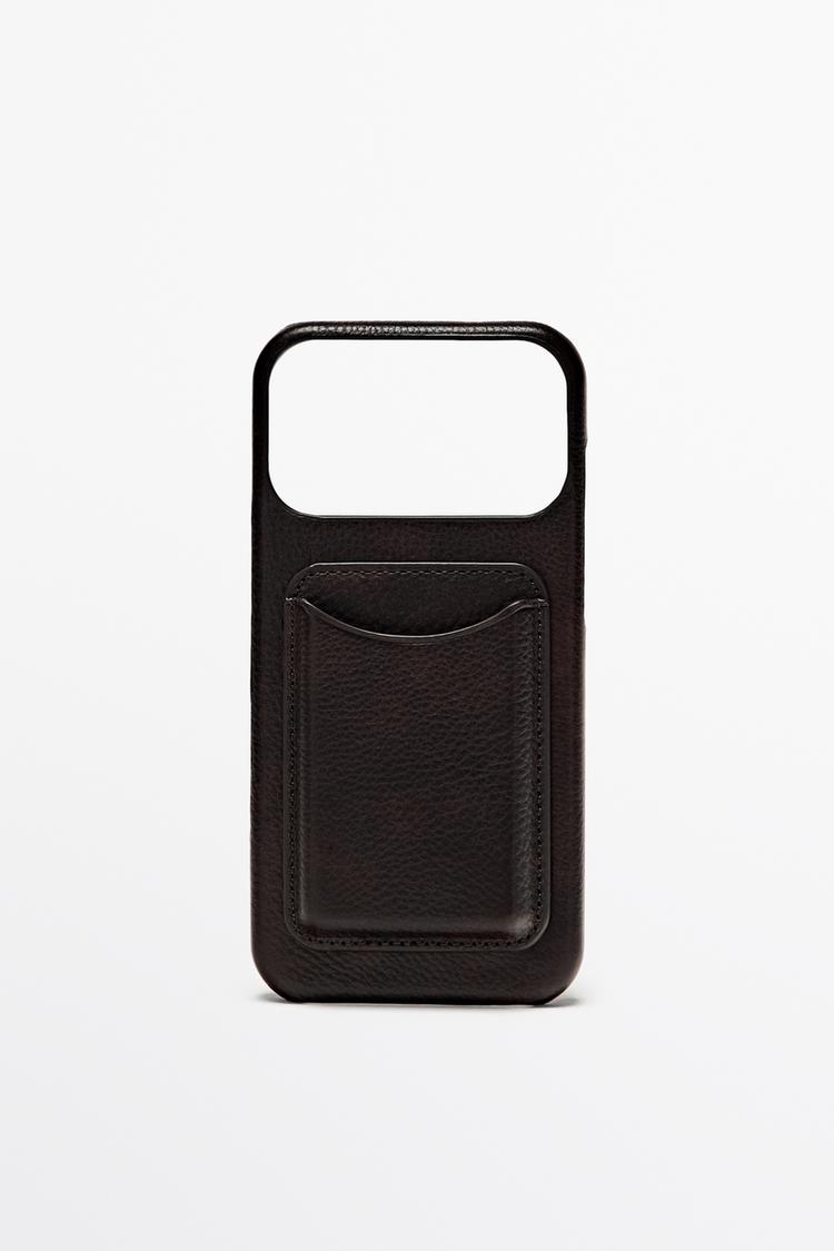 Nappa leather iPhone 17 Pro Max case — BROWN
