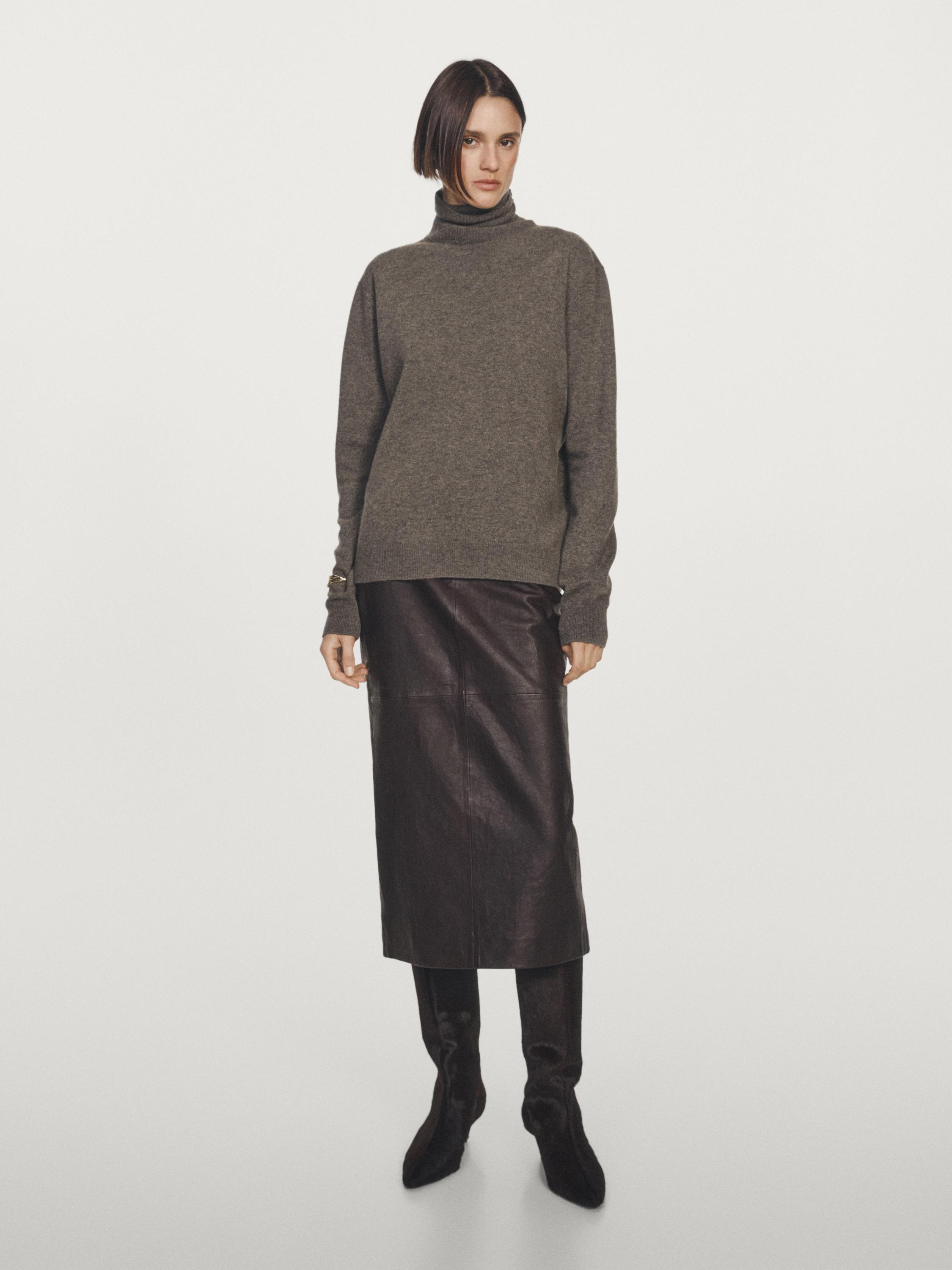 Wool blend high neck sweater