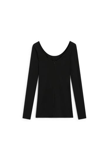 Long fitted wool blend top - LIMITED EDITION — BLACK 7