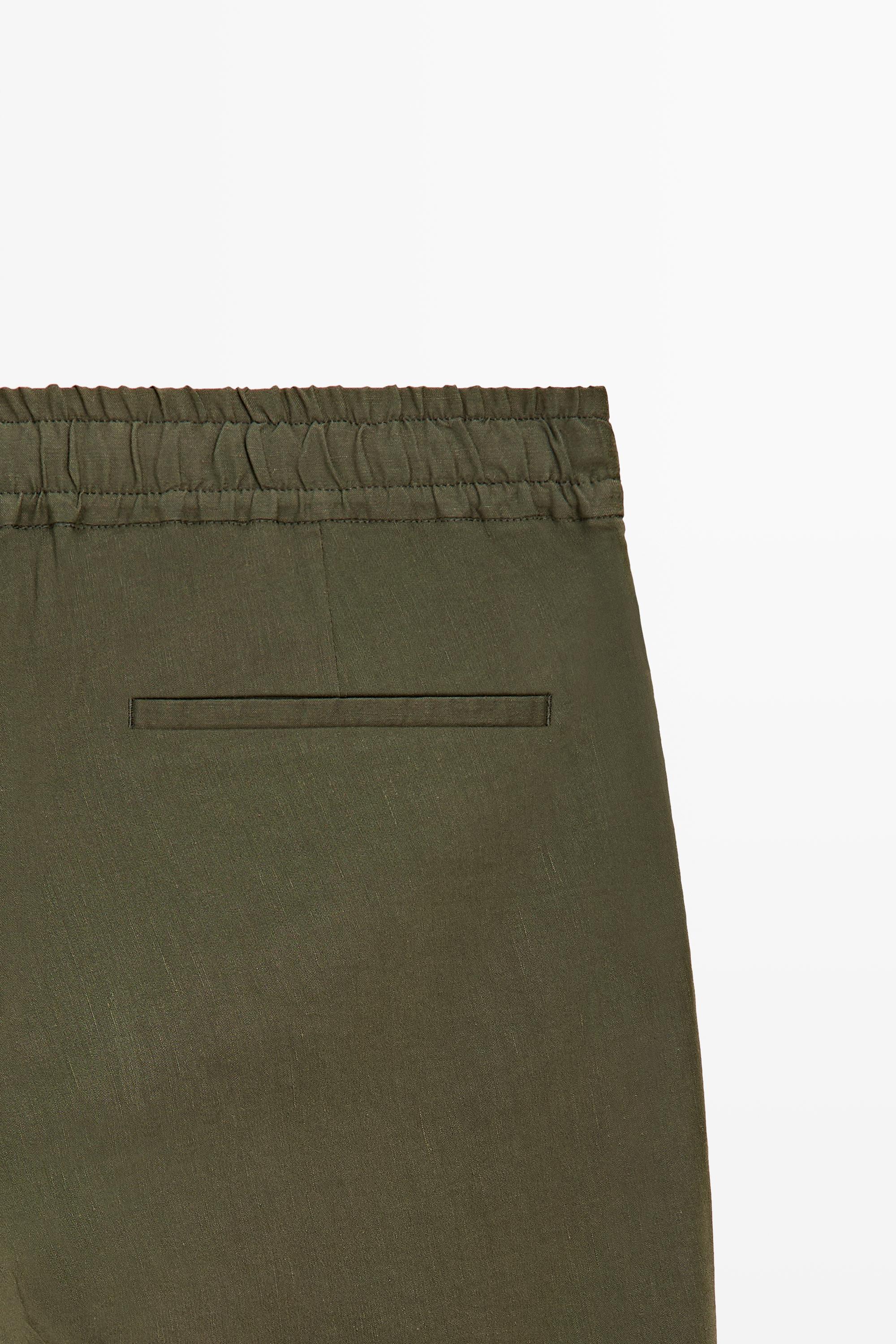 Total look darted jogger fit trousers — GREEN