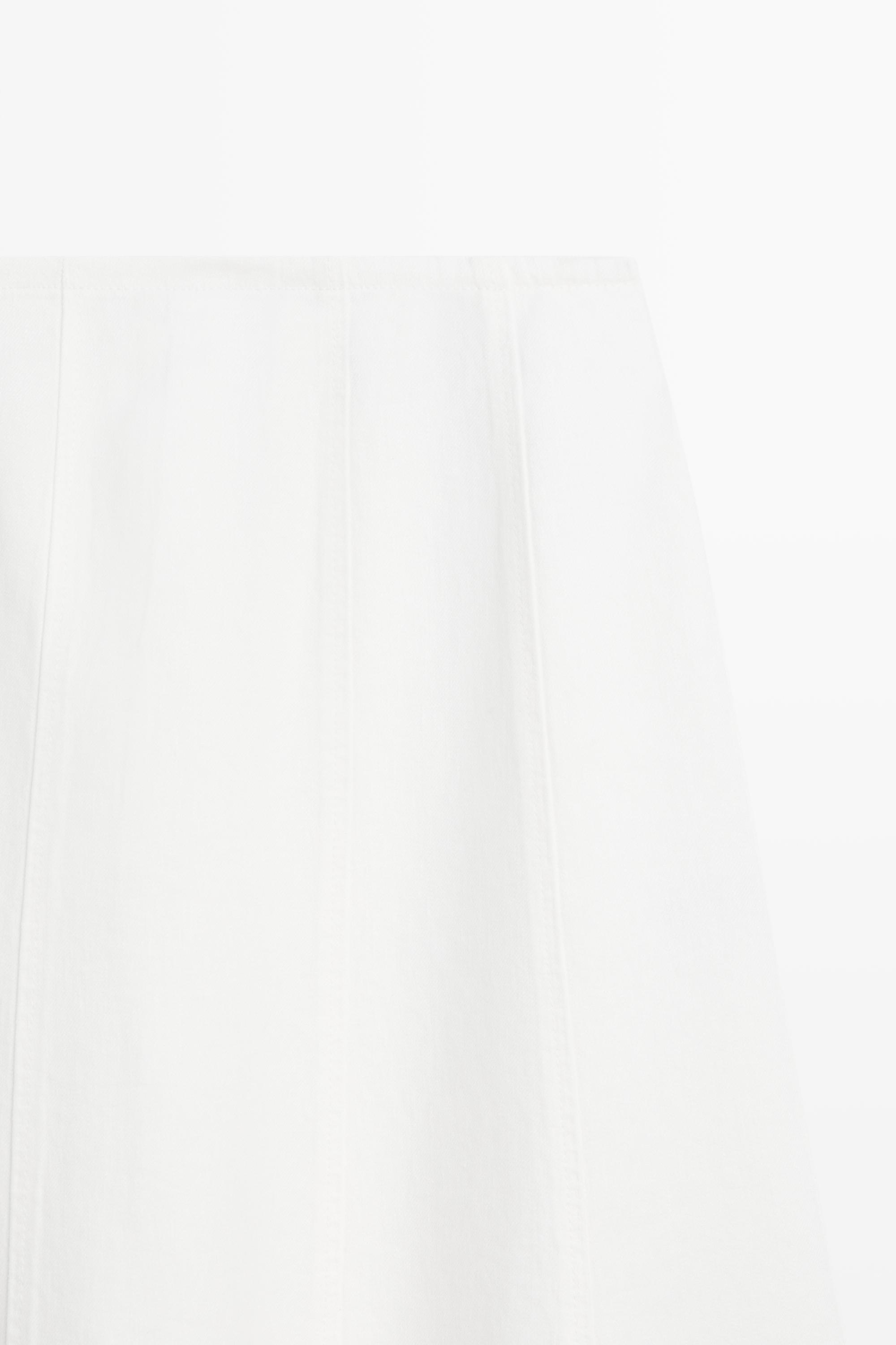 100% linen denim-effect midi skirt — Off white