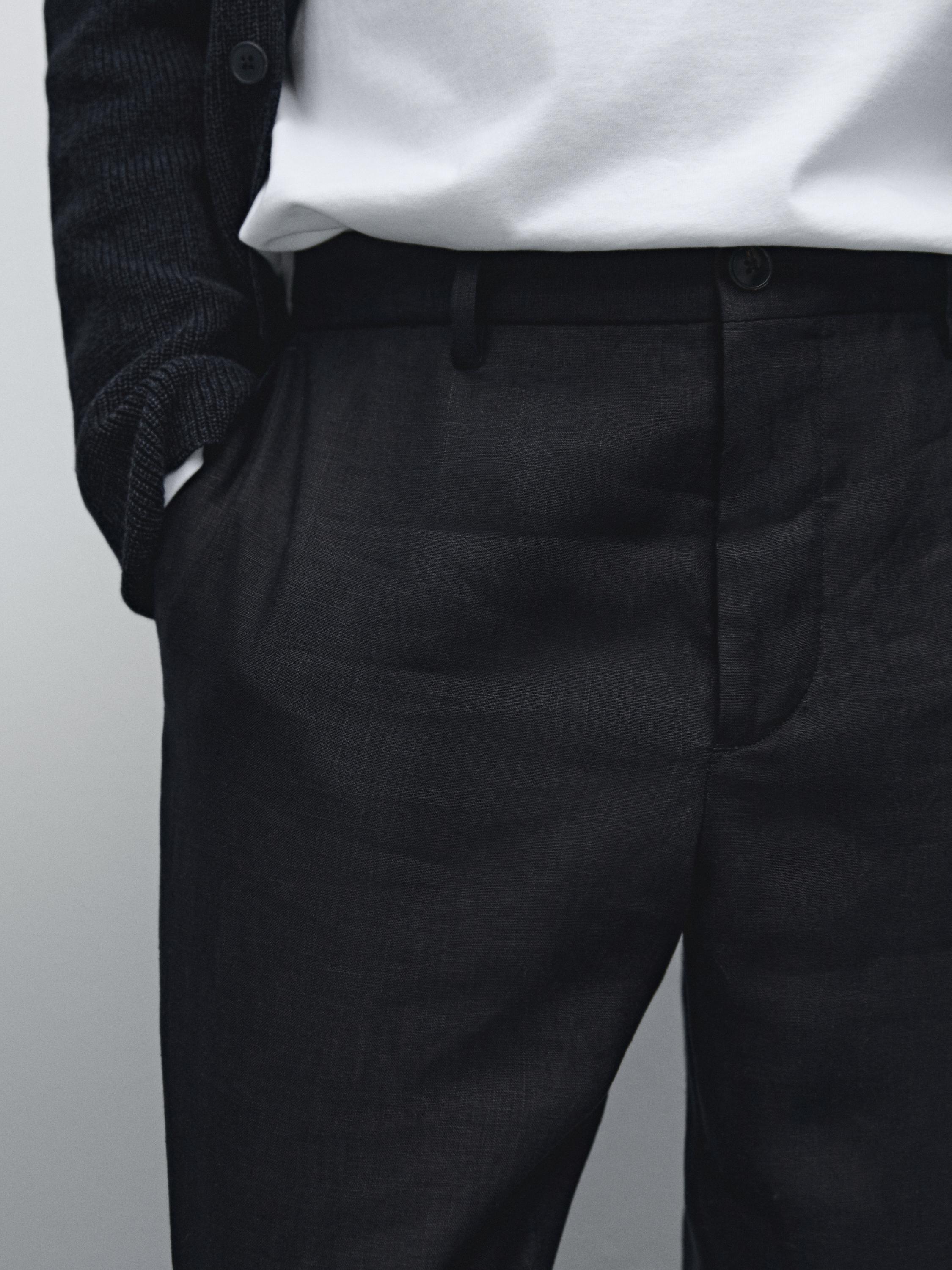 100% linen suit trousers