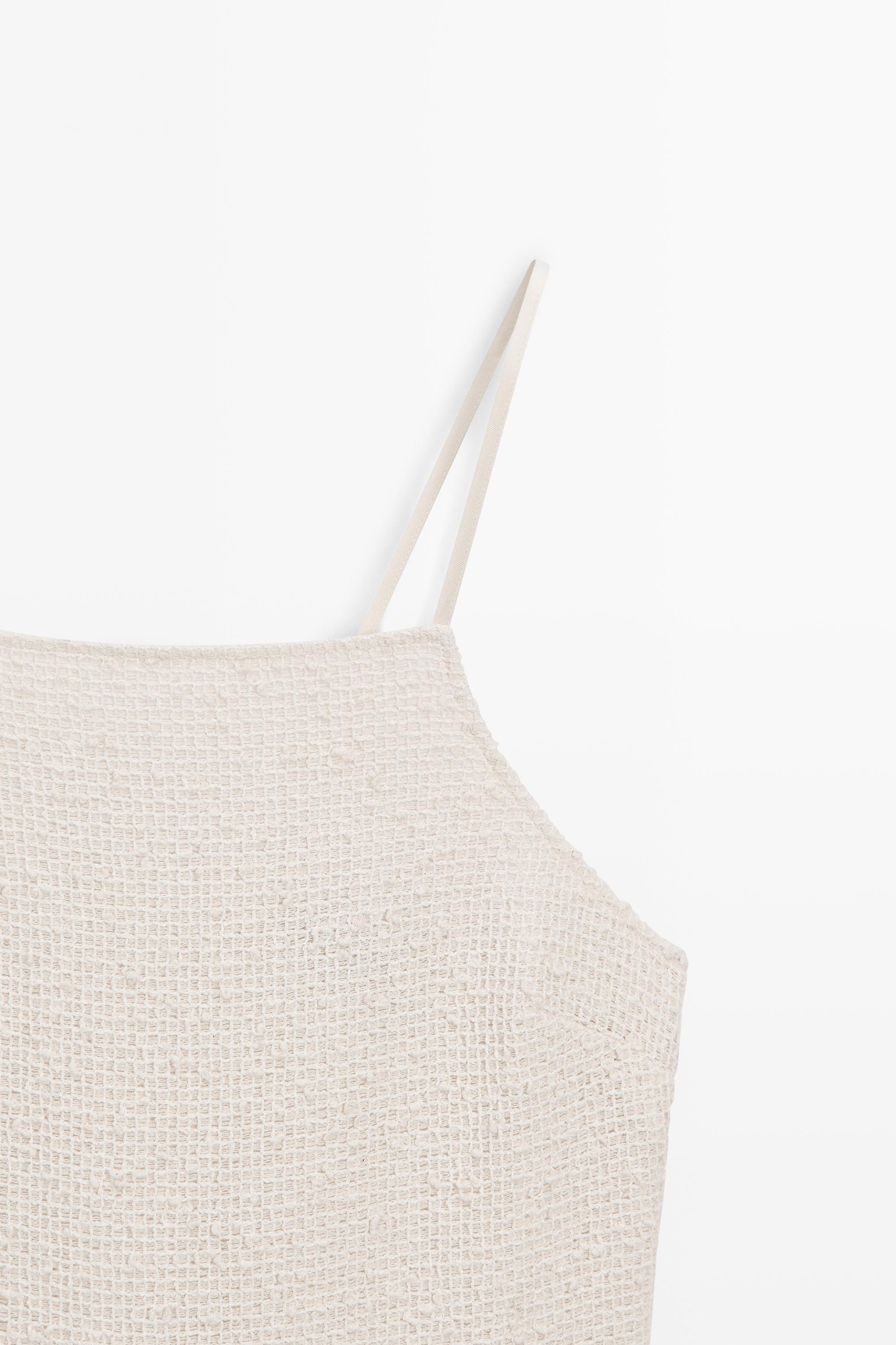 Long contrast dress — CREAM