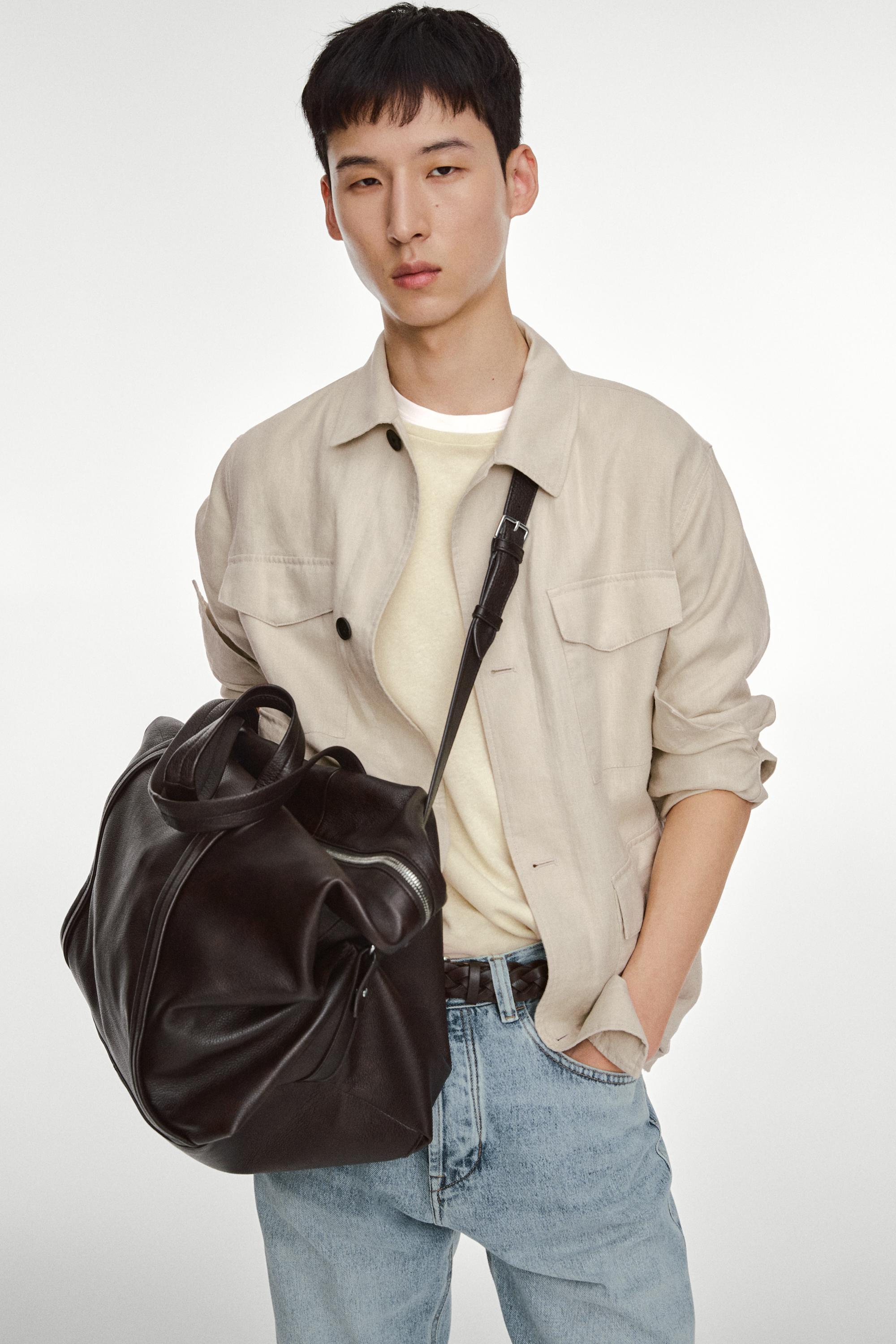 Nappa leather travel bag — BROWN