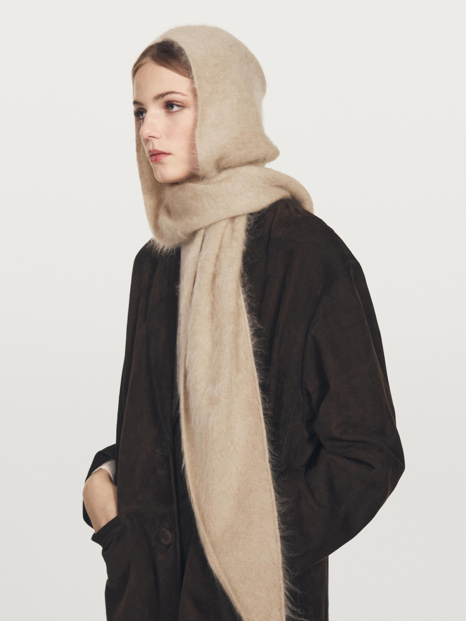 Cagoule Bandana 100 % Cachemire - Sable - 01 - Massimo Dutti - Femme