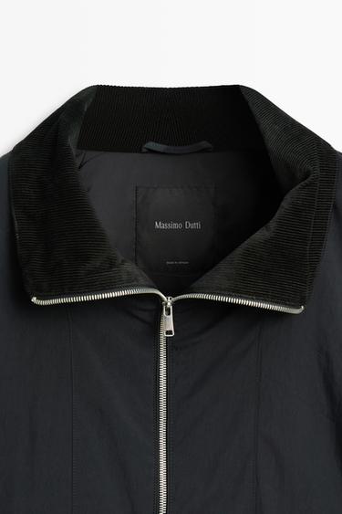 Quilted corduroy-collar parka — NAVY BLUE 9