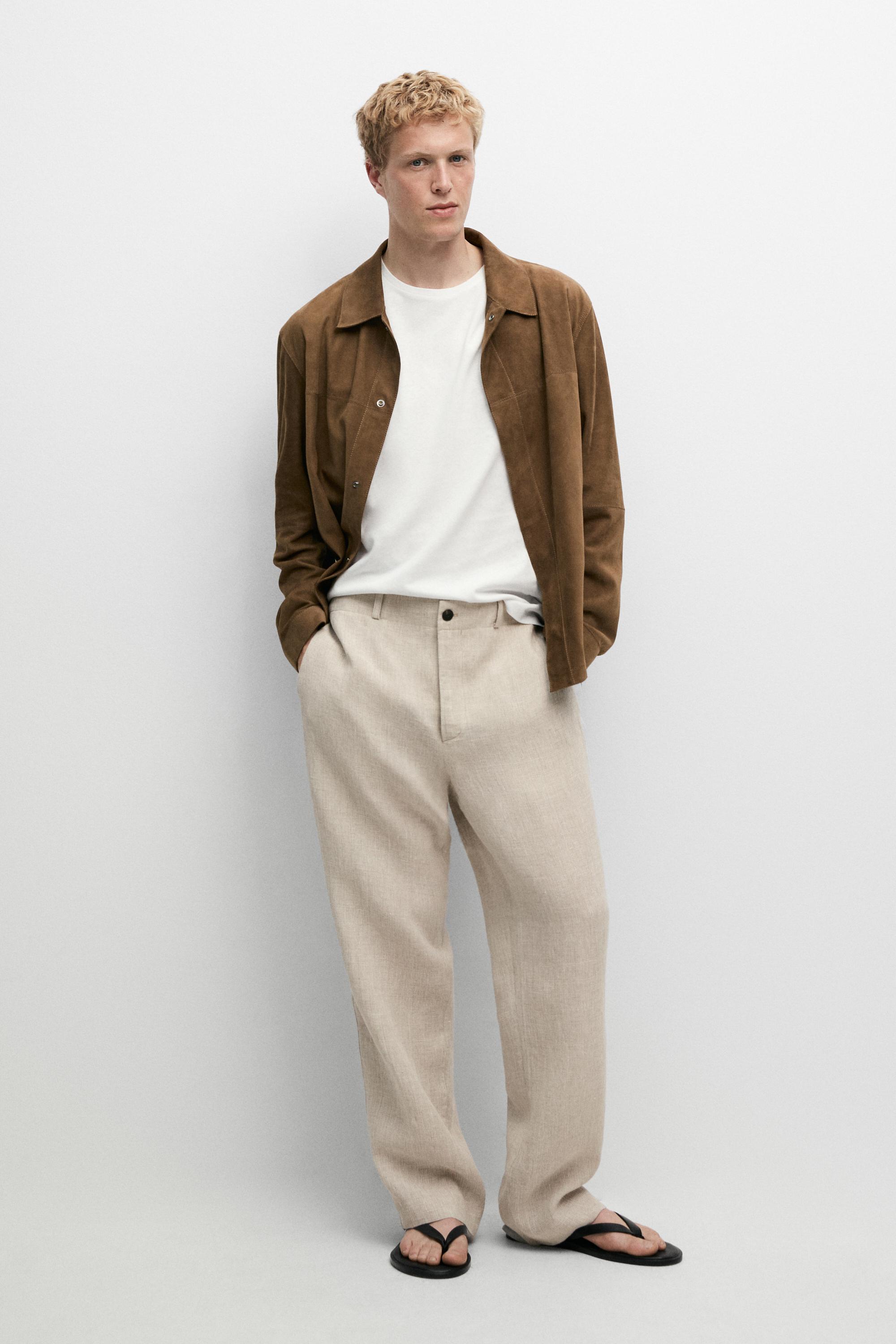 Lightweight suede leather overshirt