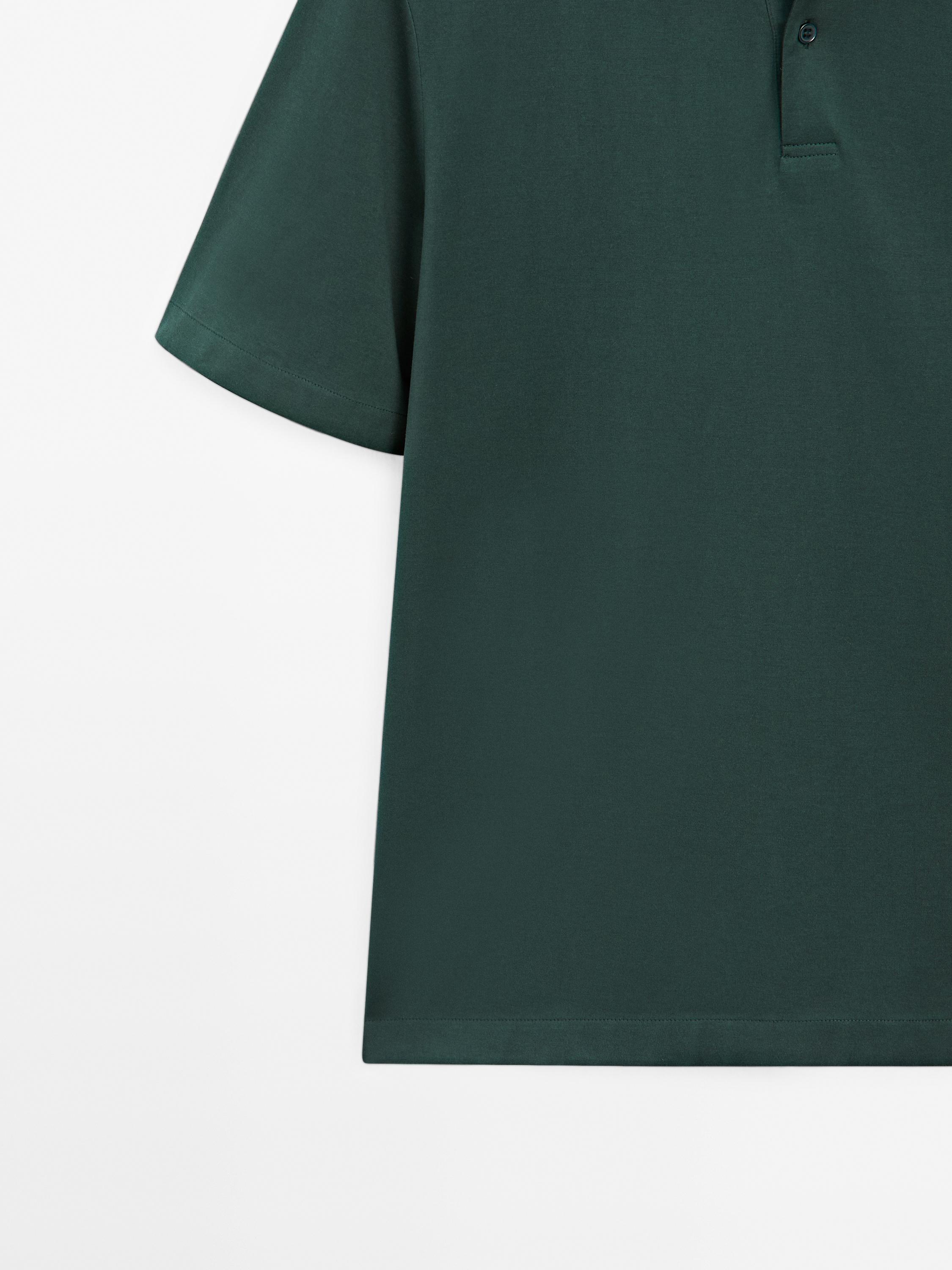 Slim fit cotton blend polo shirt