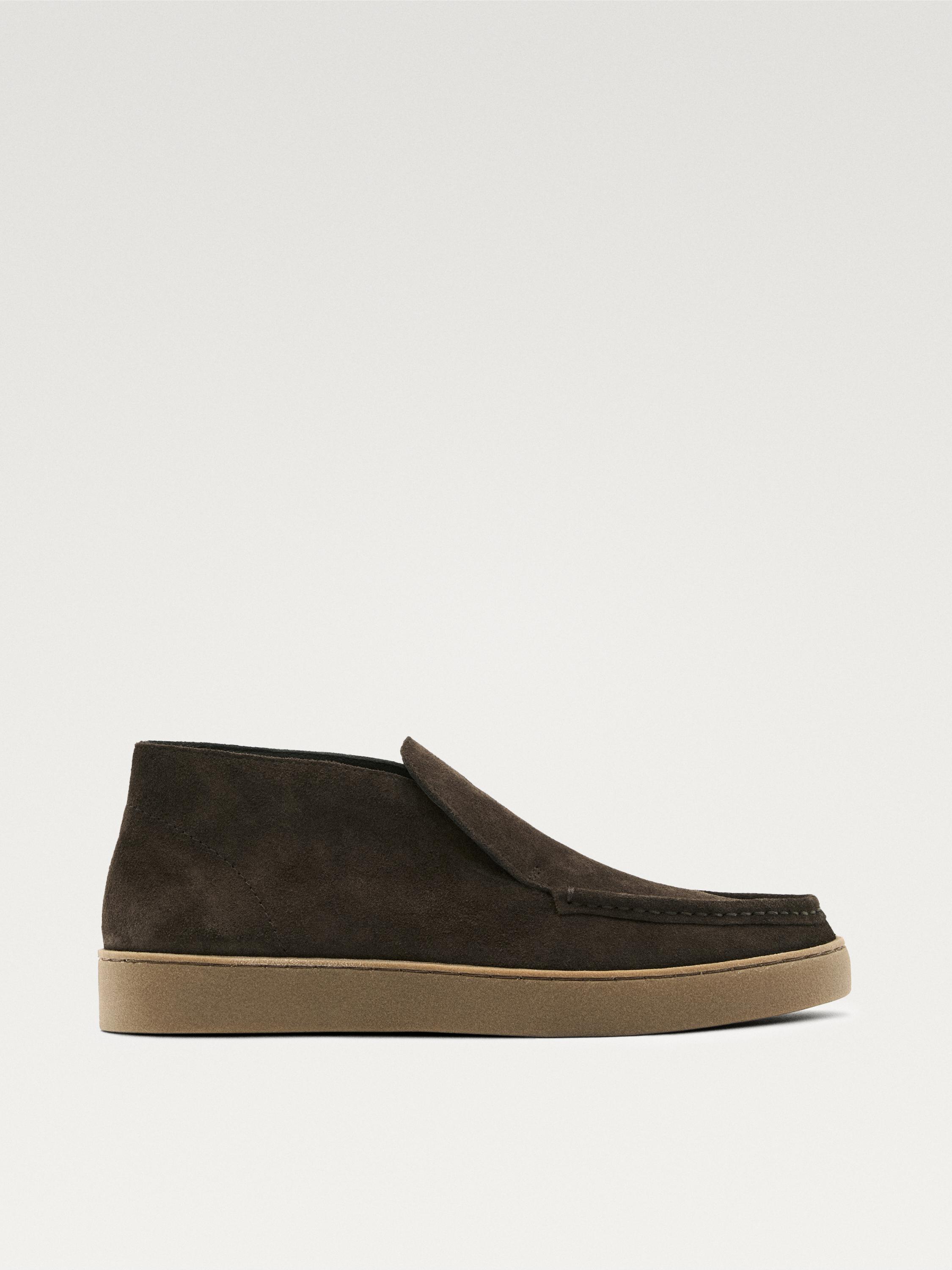 Splitsuède schoenen in laars-stijl