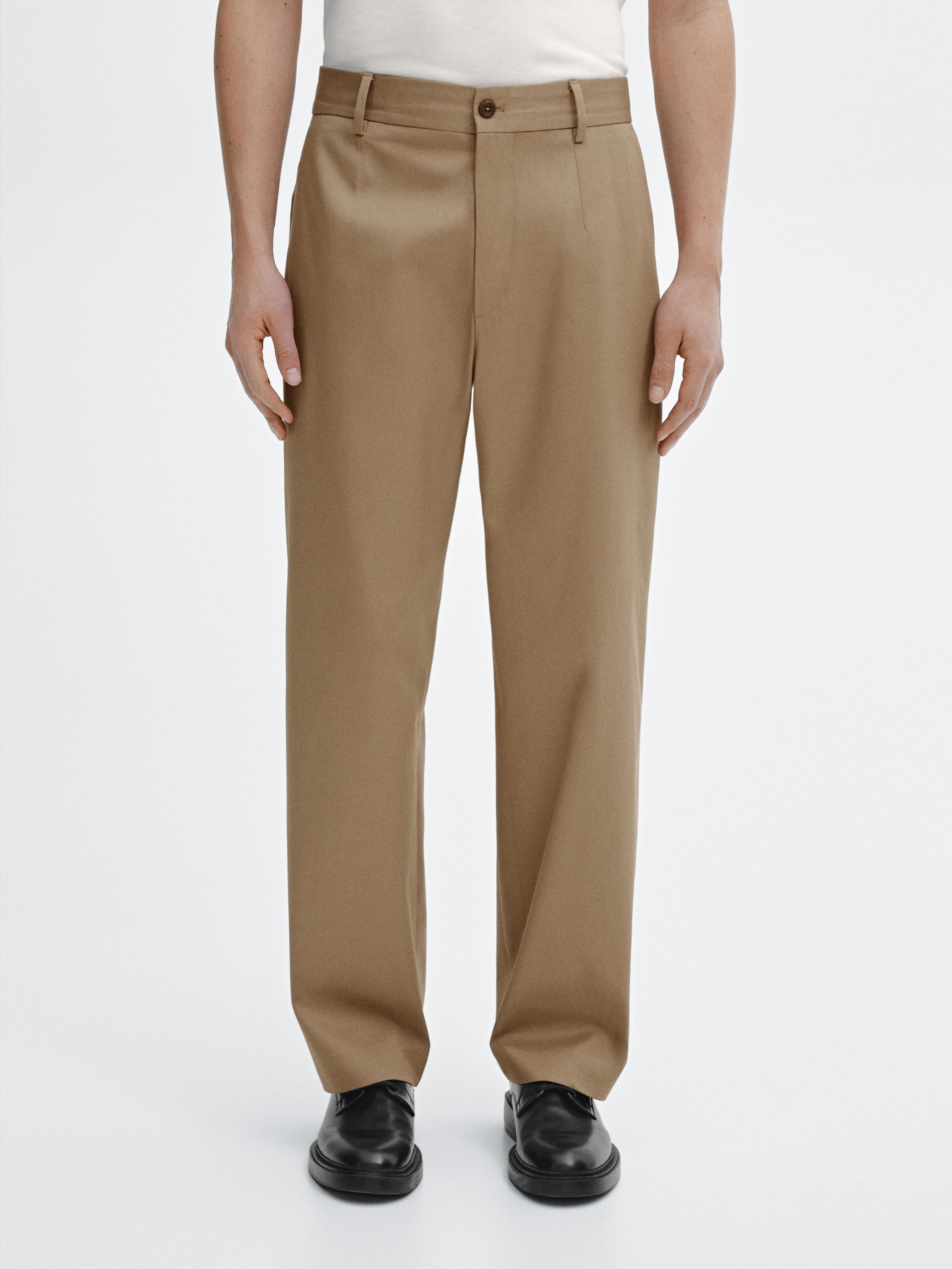 100% cotton twill relaxed fit trousers