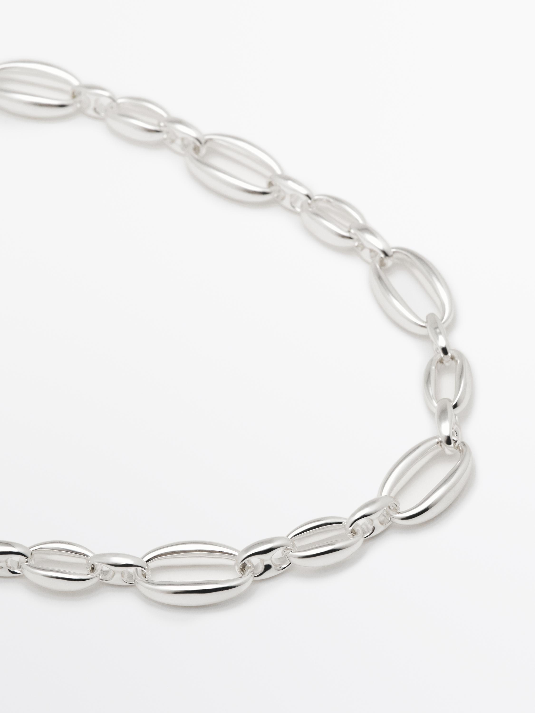 Silver-toned chain link necklace