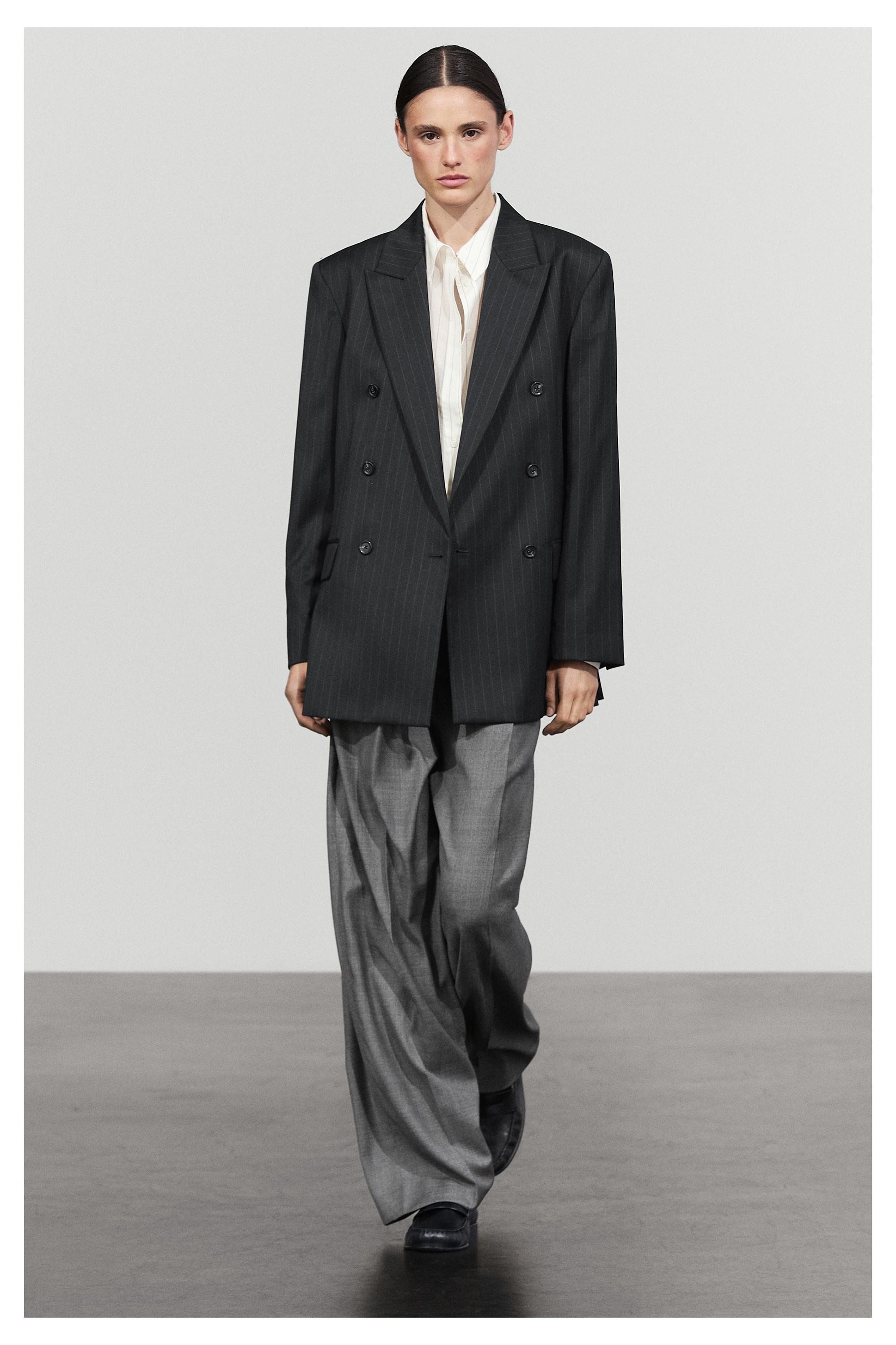 100% wool pinstripe suit blazer