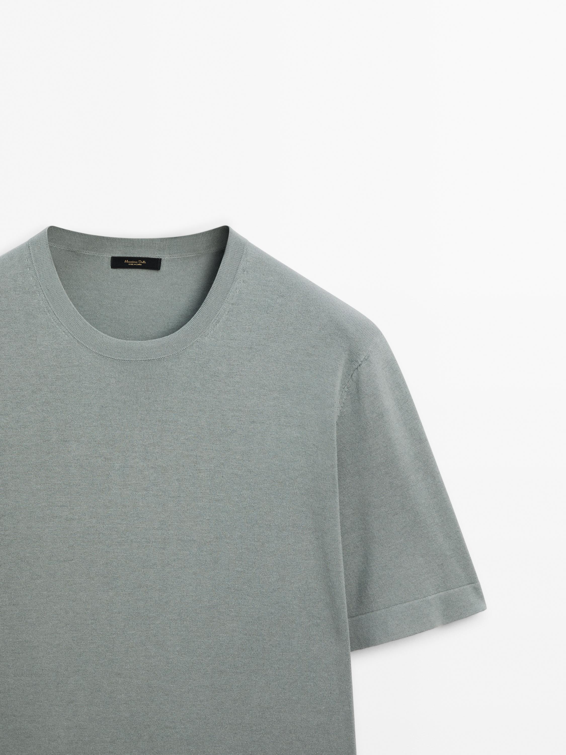 T-shirt en maille à manches courtes et col rond