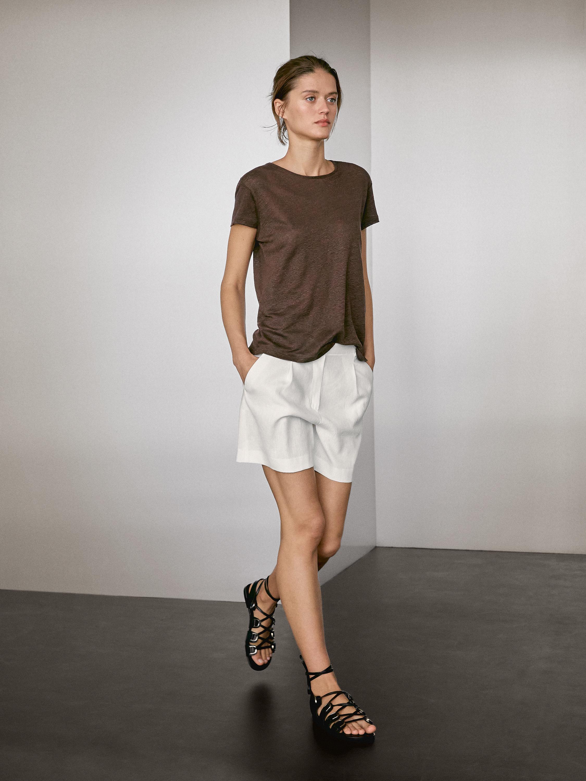 100% linen short sleeve T-shirt