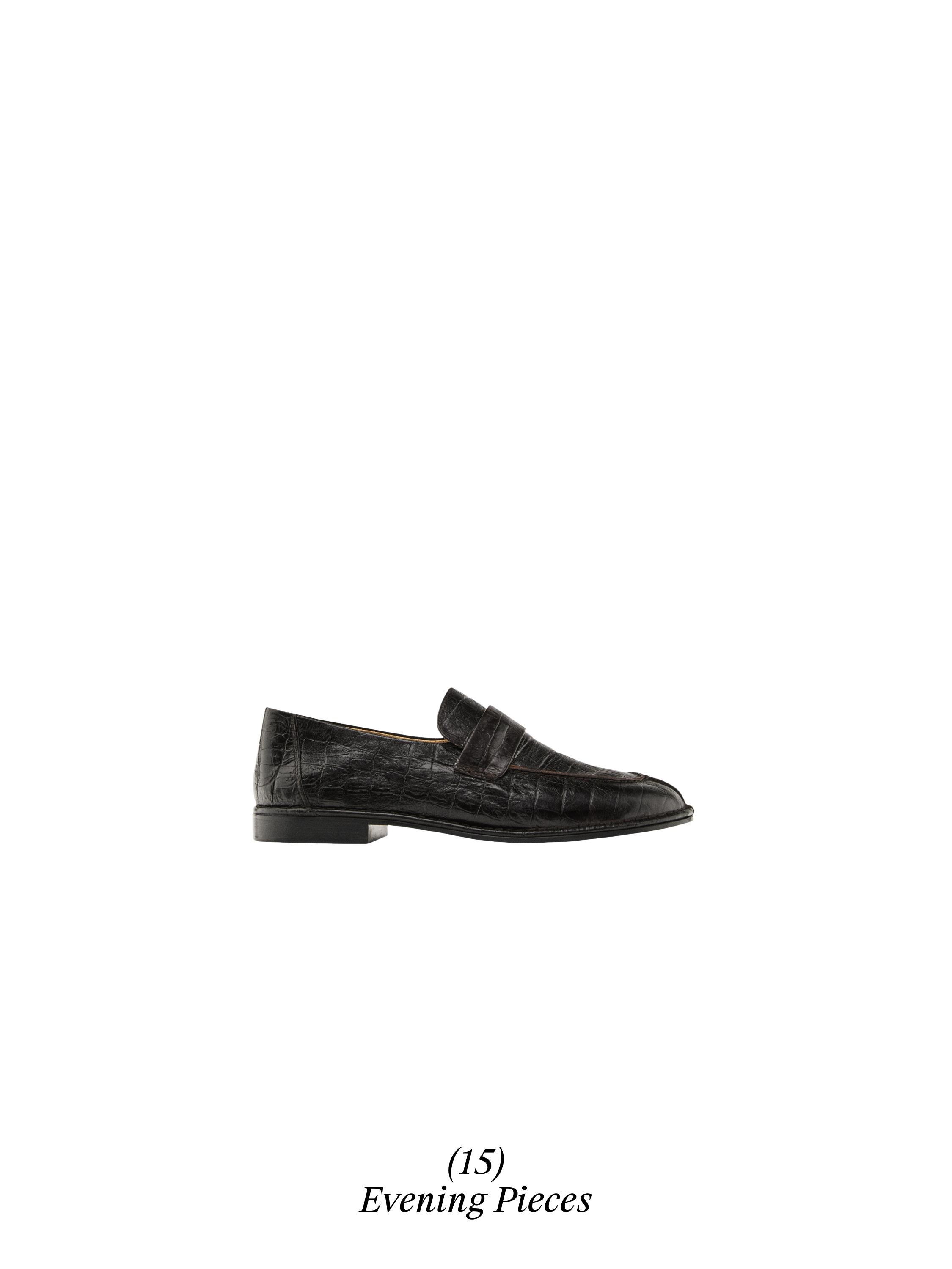 Embossed leather loafers — BROWN