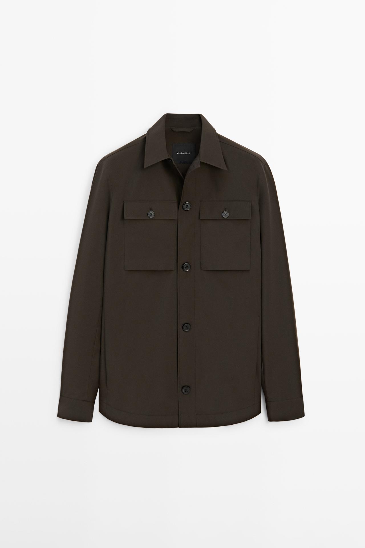 Massimo Dutti - Heren - Kort Jack Met Zakken - Chocolade - S