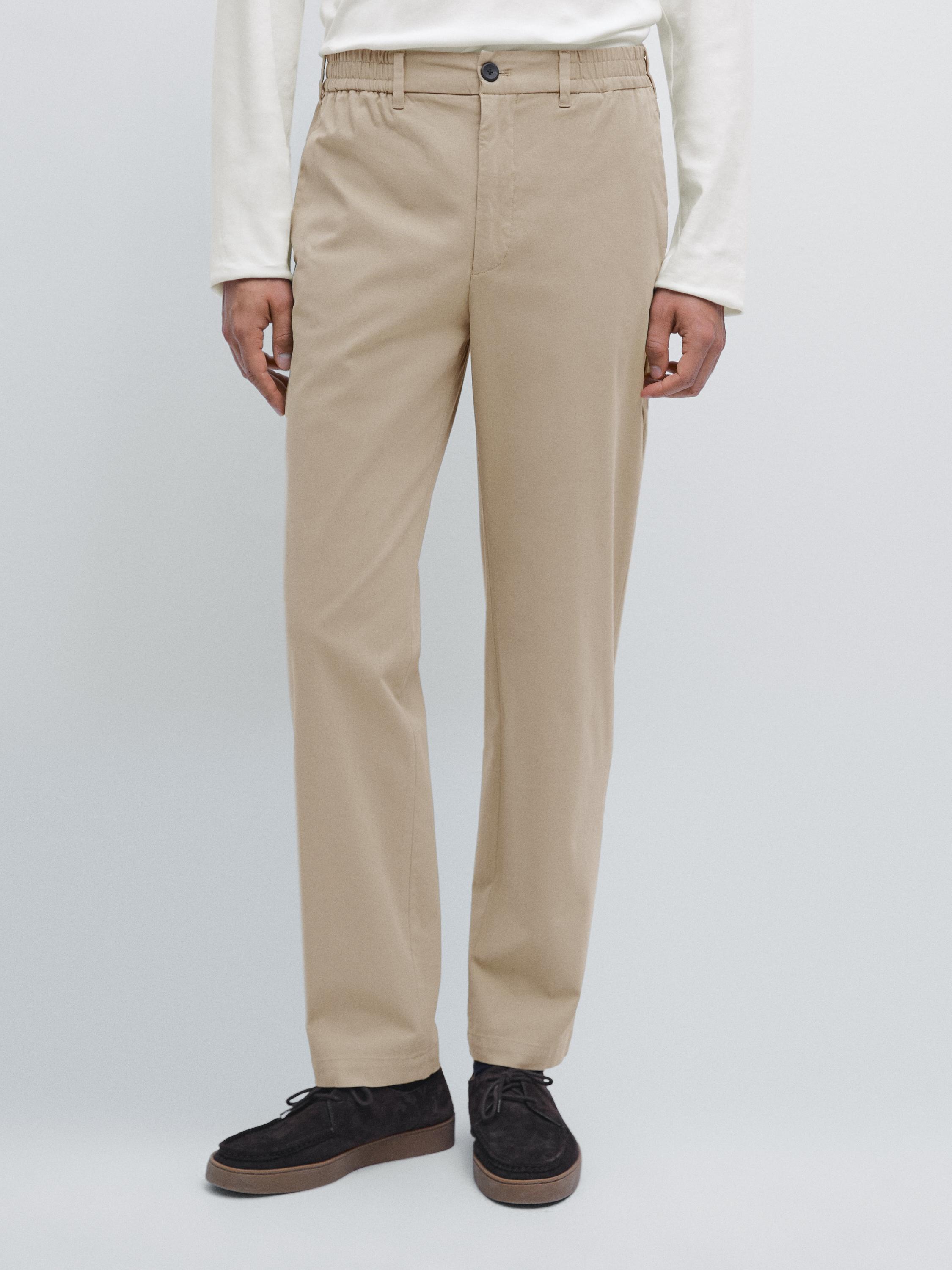 Cotton blend jogger fit trousers