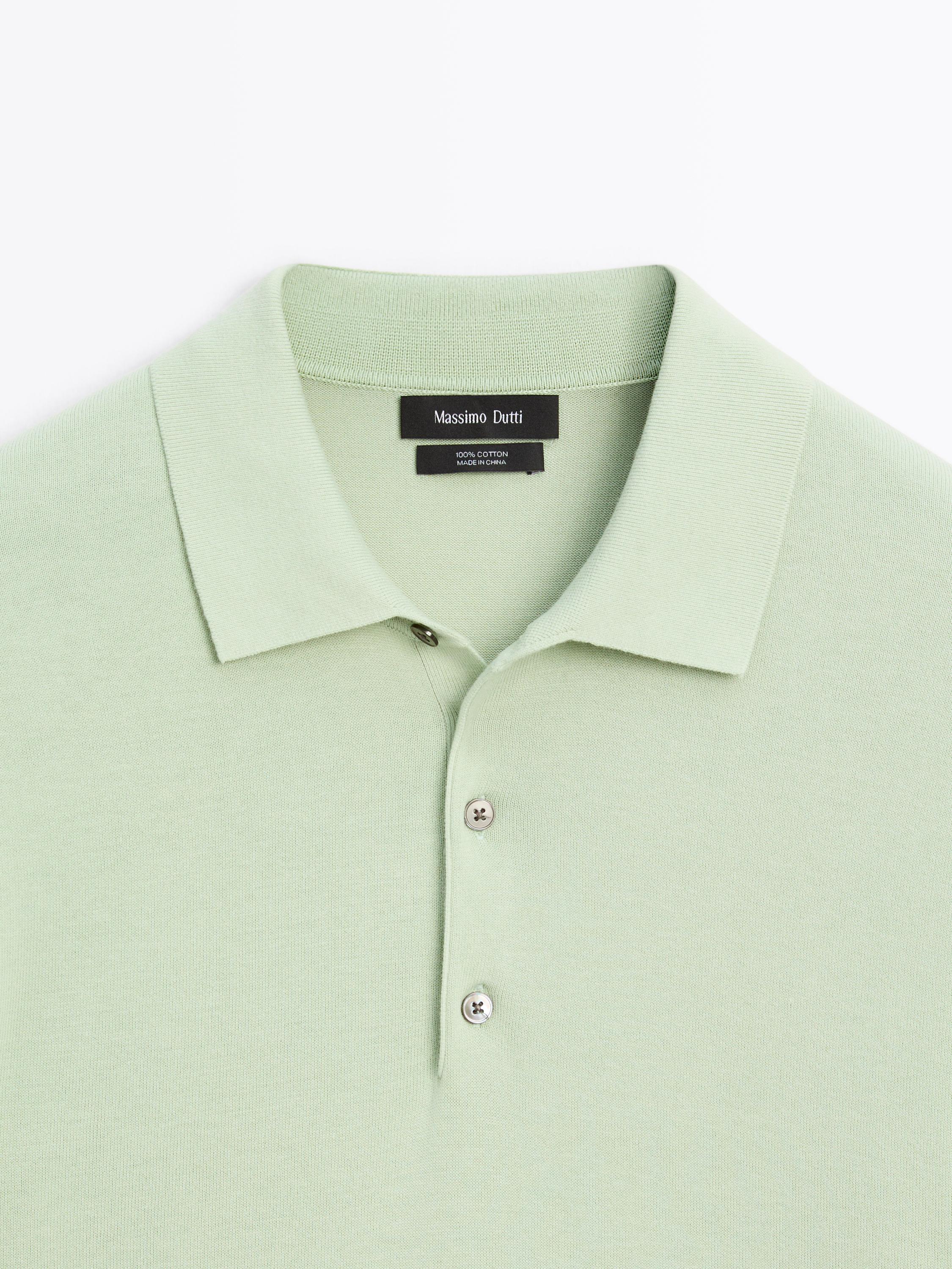 Short sleeve knit polo shirt