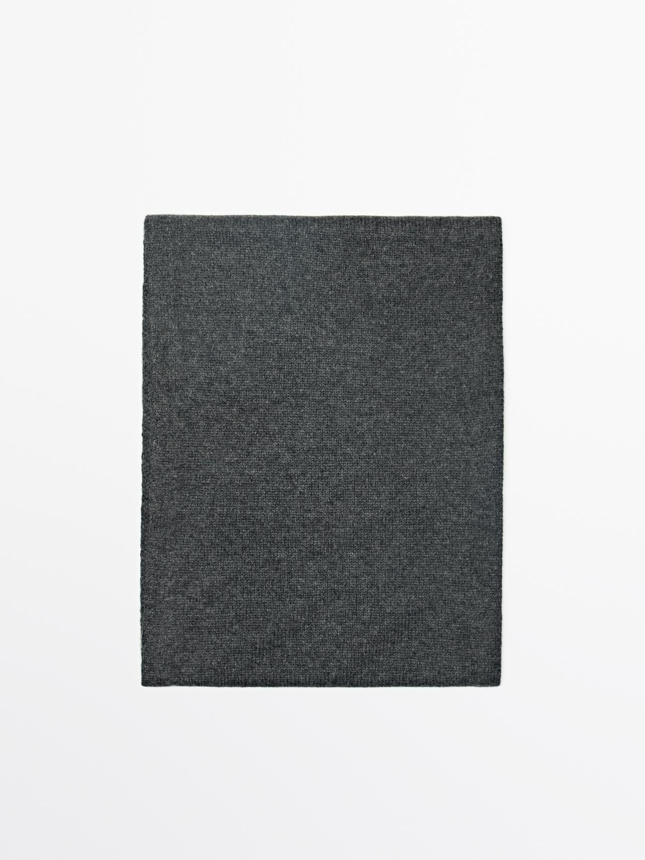 Massimo Dutti - Dame - Tørklæde I 100 % Kashmir - Grå - 01
