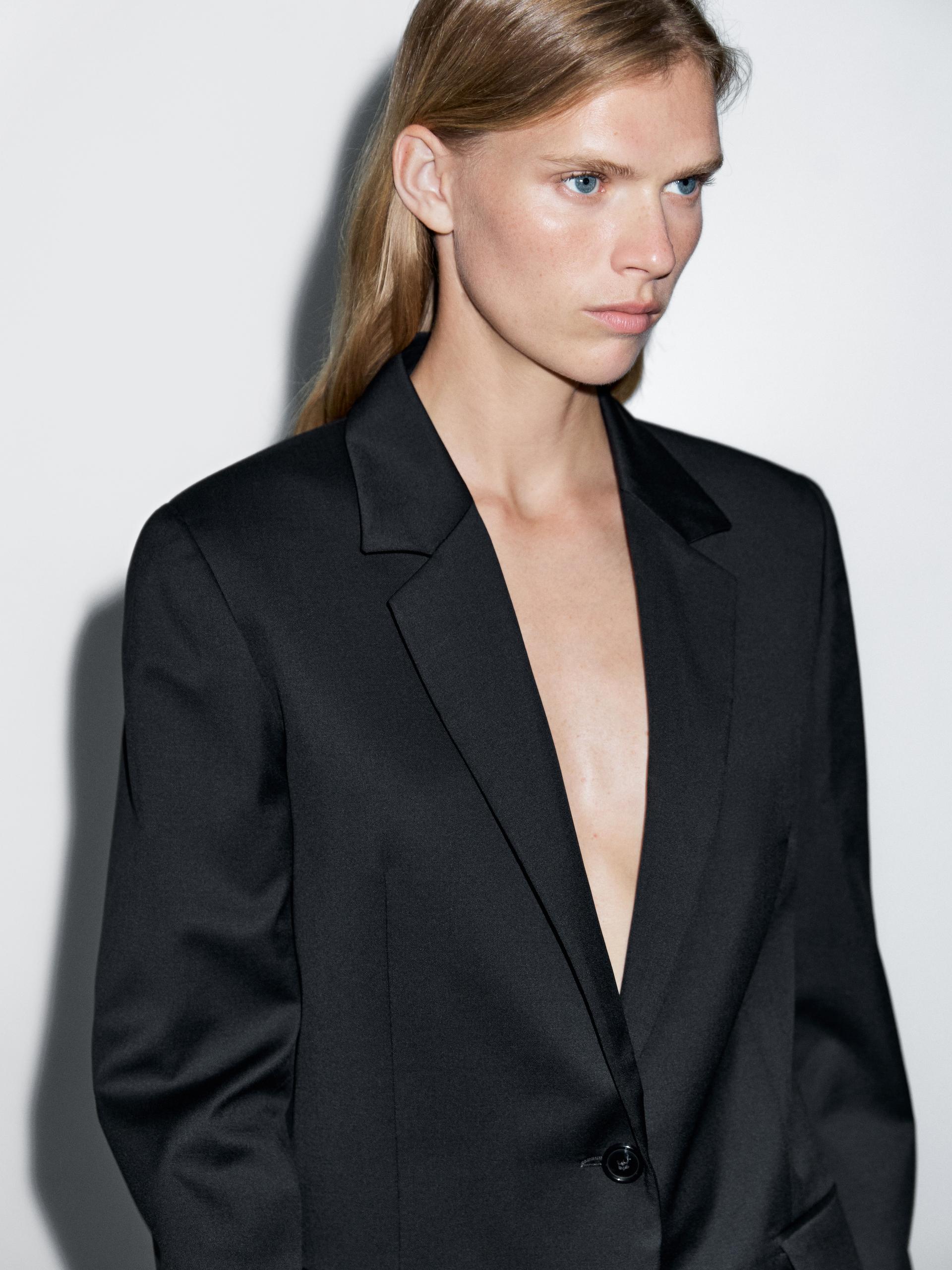 Blazer A Due Bottoni 100% Tessuto Sottilissimo - Blu Marino - 36 (It 40) - Massimo Dutti - Femminile