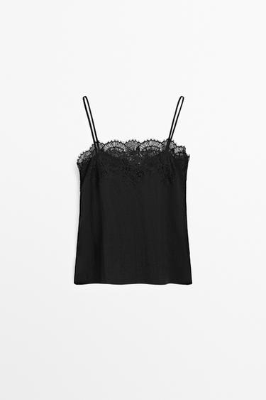 Lace camisole top — BLACK 6