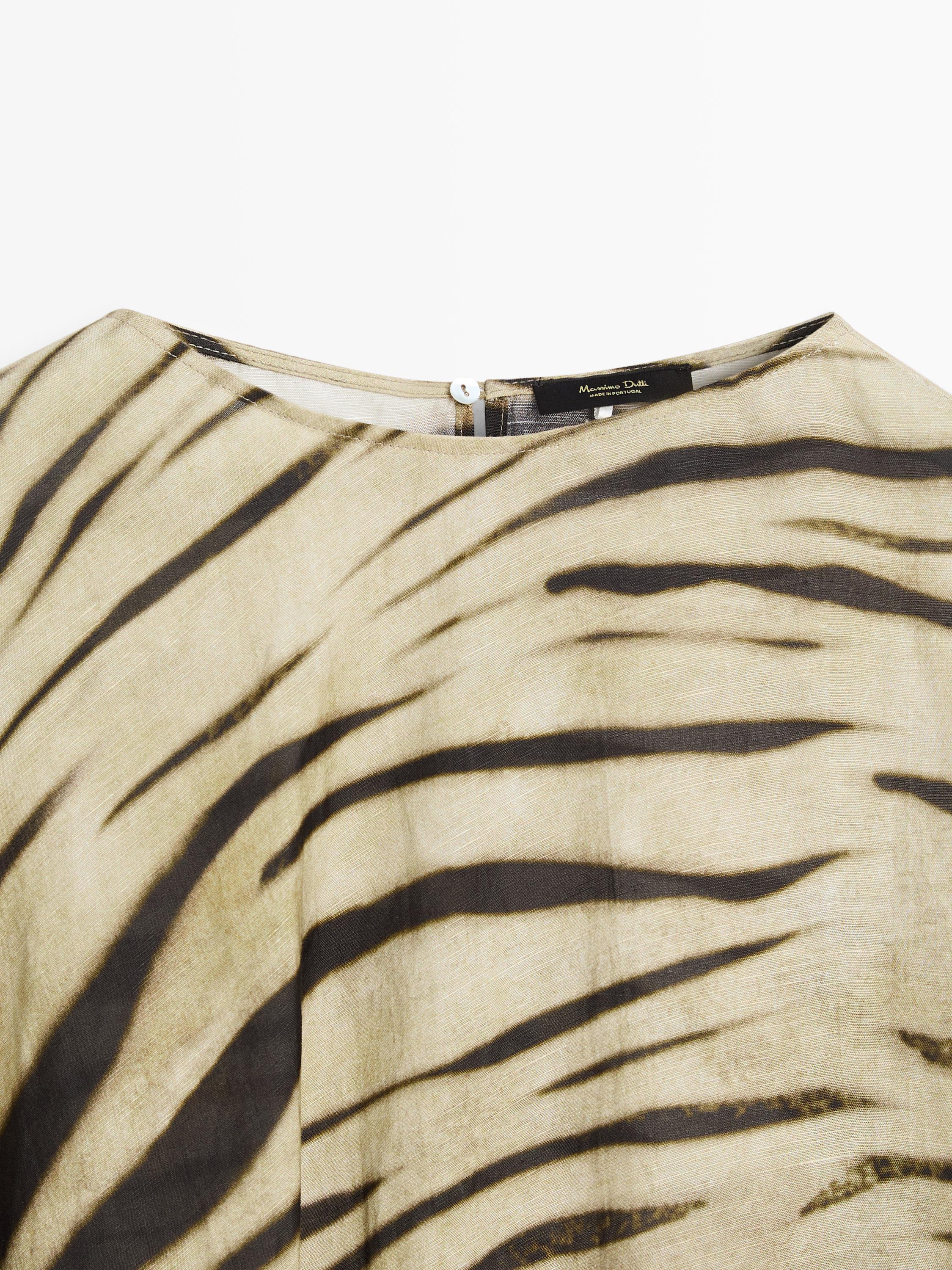 Lange jurk in tuniekstijl met dierenprint