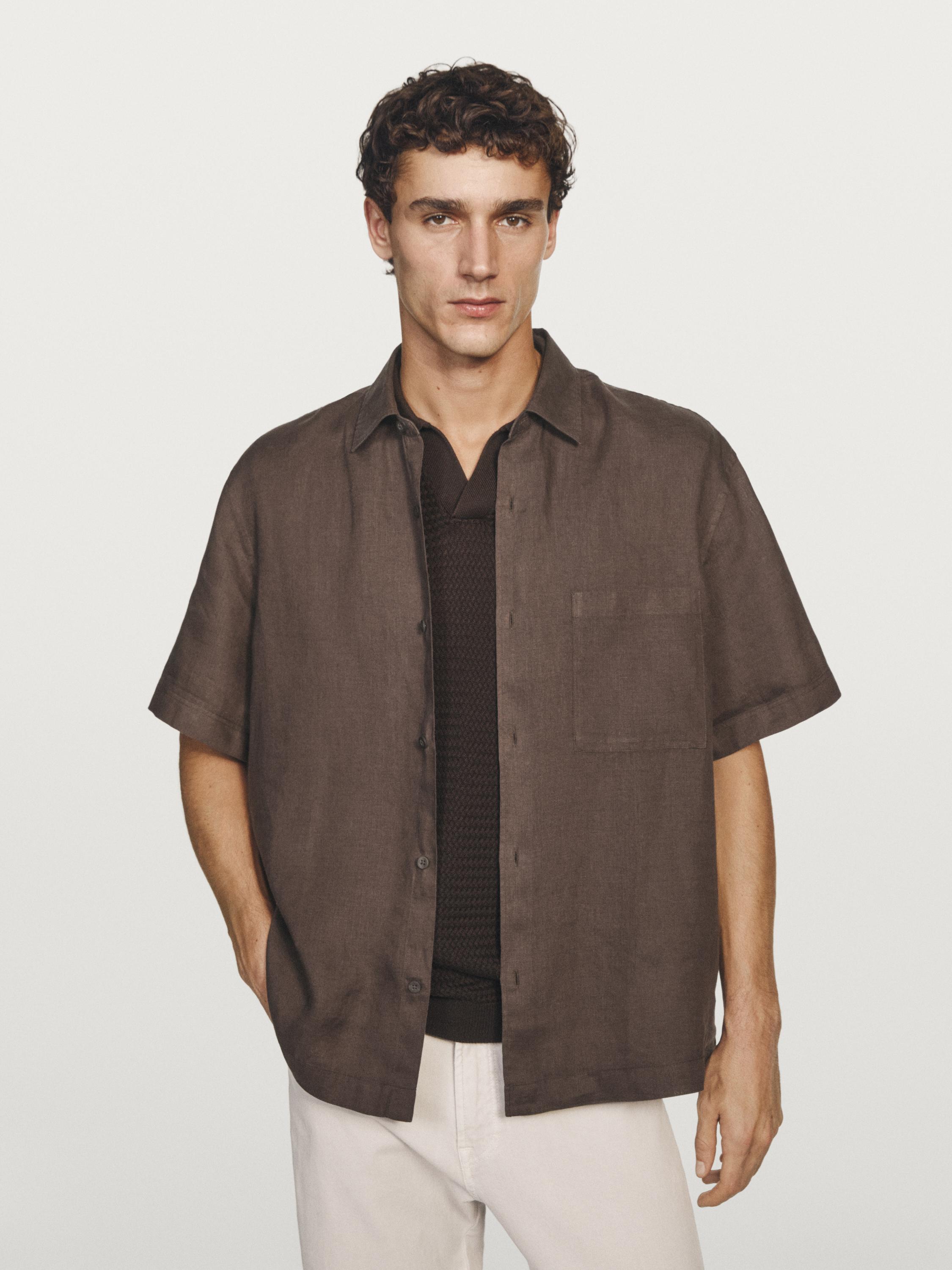 brown short sleeve dress shirt Brown Mens Short Sleeve Button up Shirts