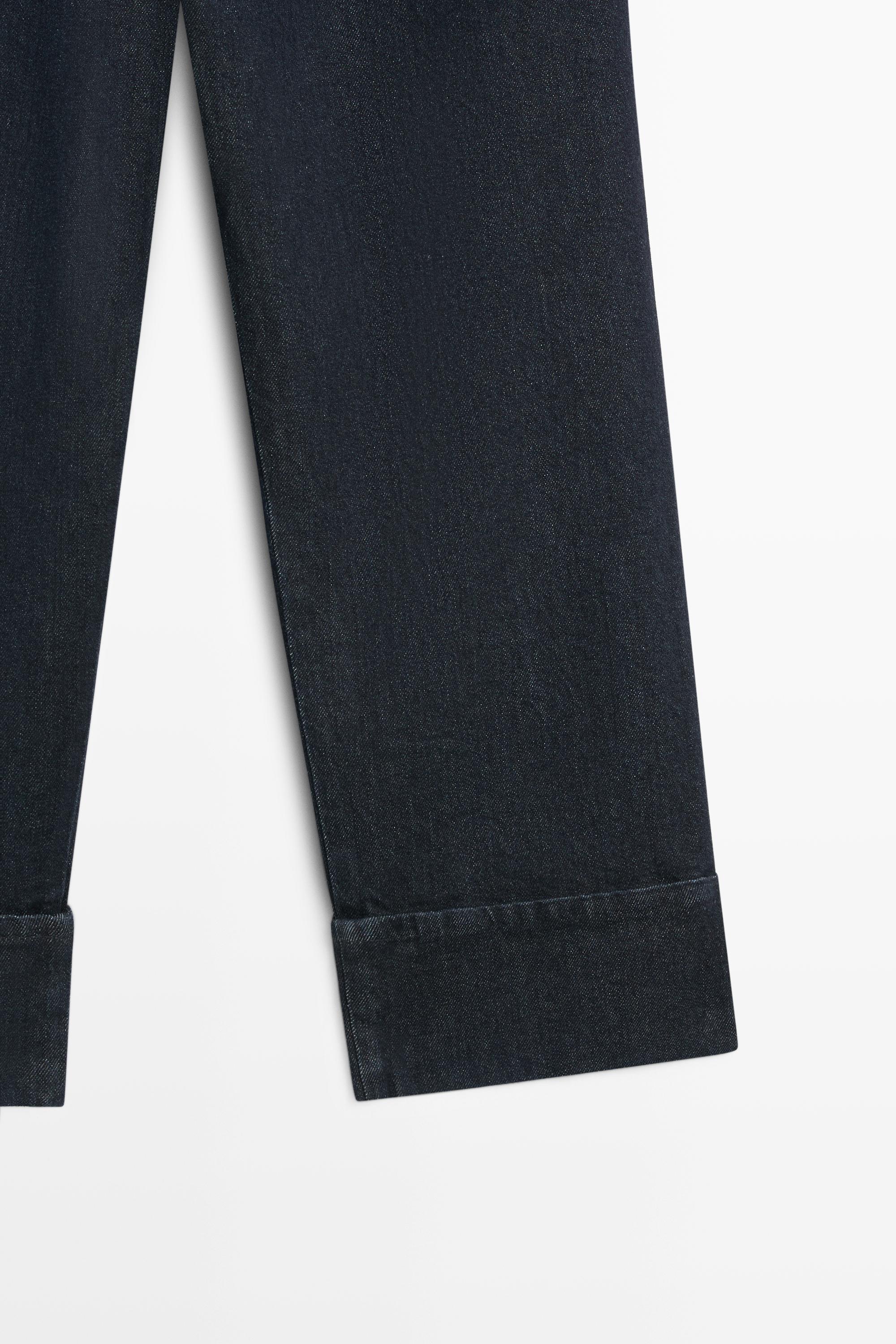 Capri jeans with turn-up hems — DARK BLUE