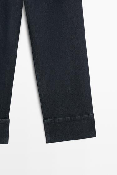 Capri jeans with turn-up hems — DARK BLUE 7