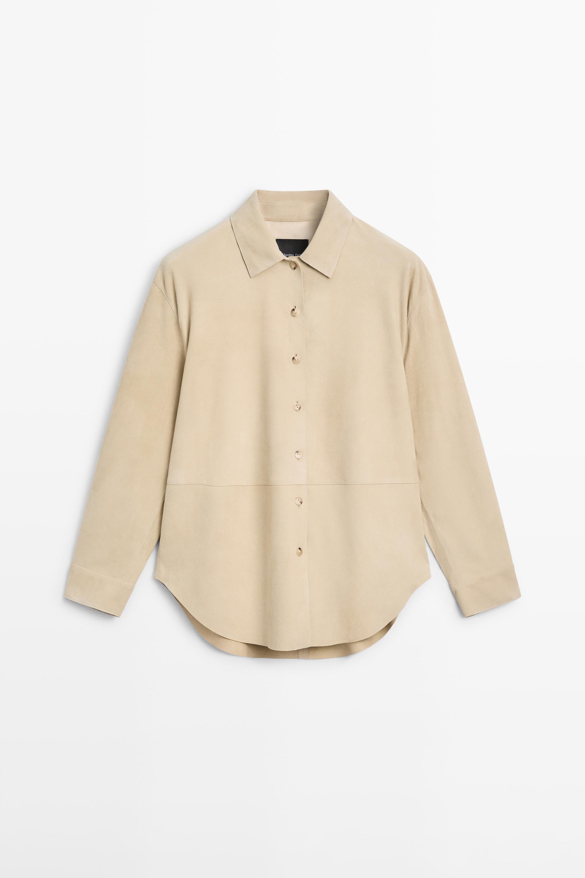Suede leather shirt — SAND