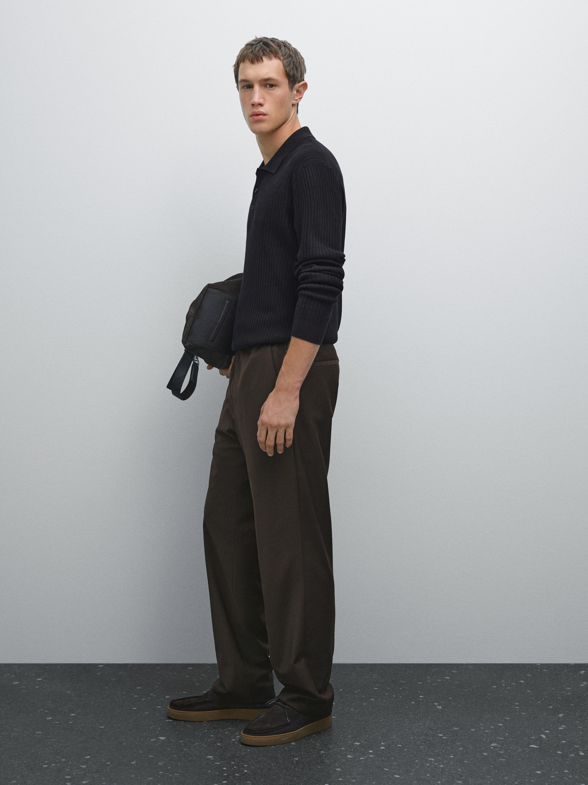 Pull polo coton en maille