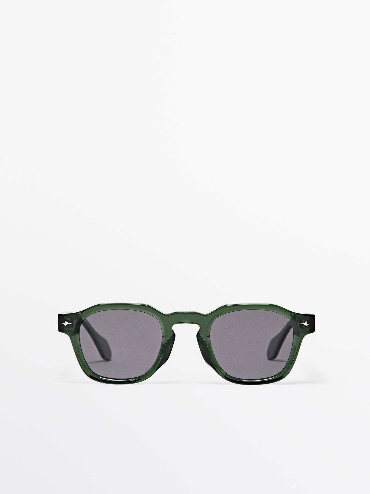 Lunettes De Soleil Géométriques - Vert - 01 - Massimo Dutti - Homme