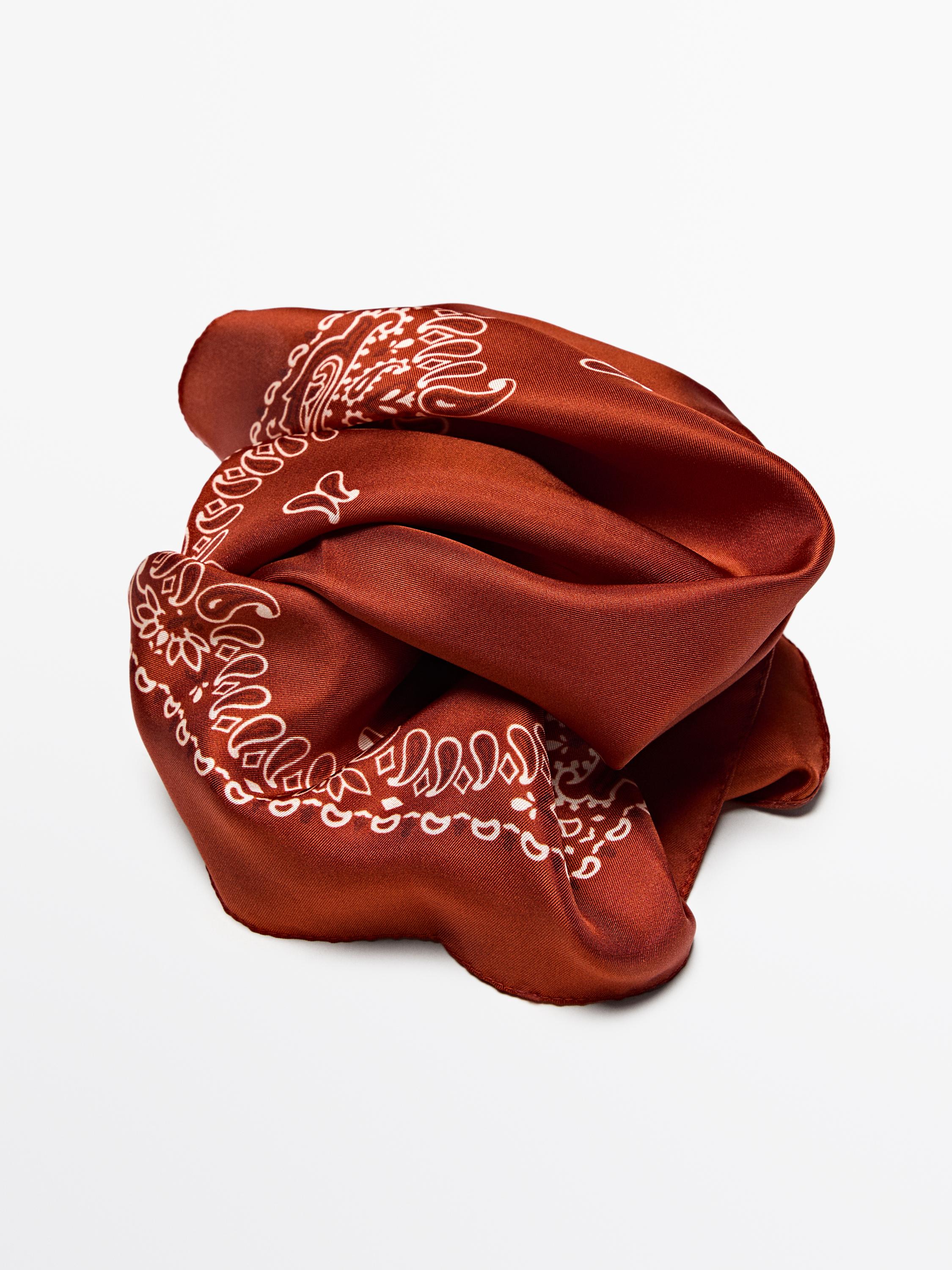 Bandana à imprimé cachemire 100 % soie