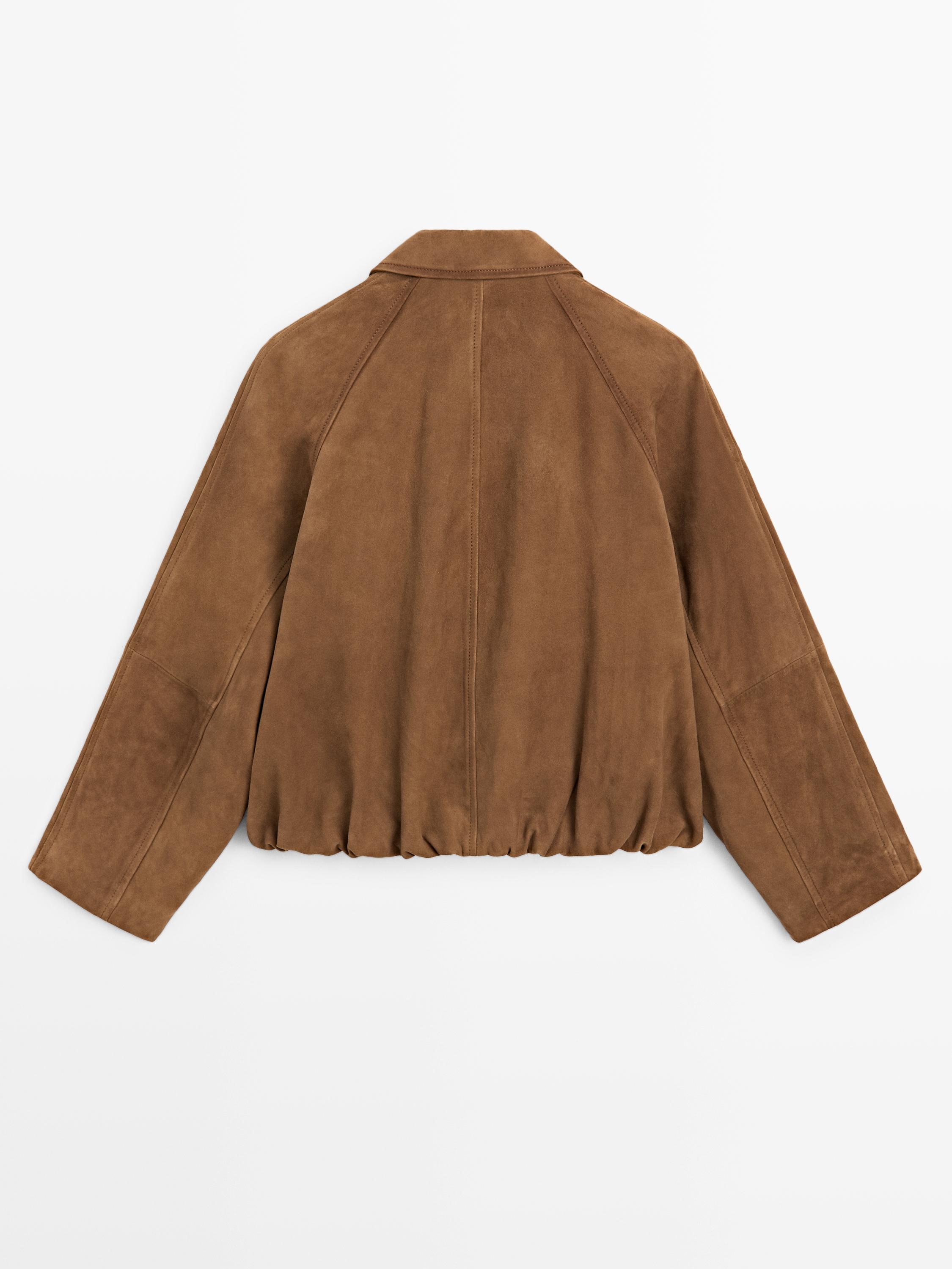 真皮反絨皮飛行員外套