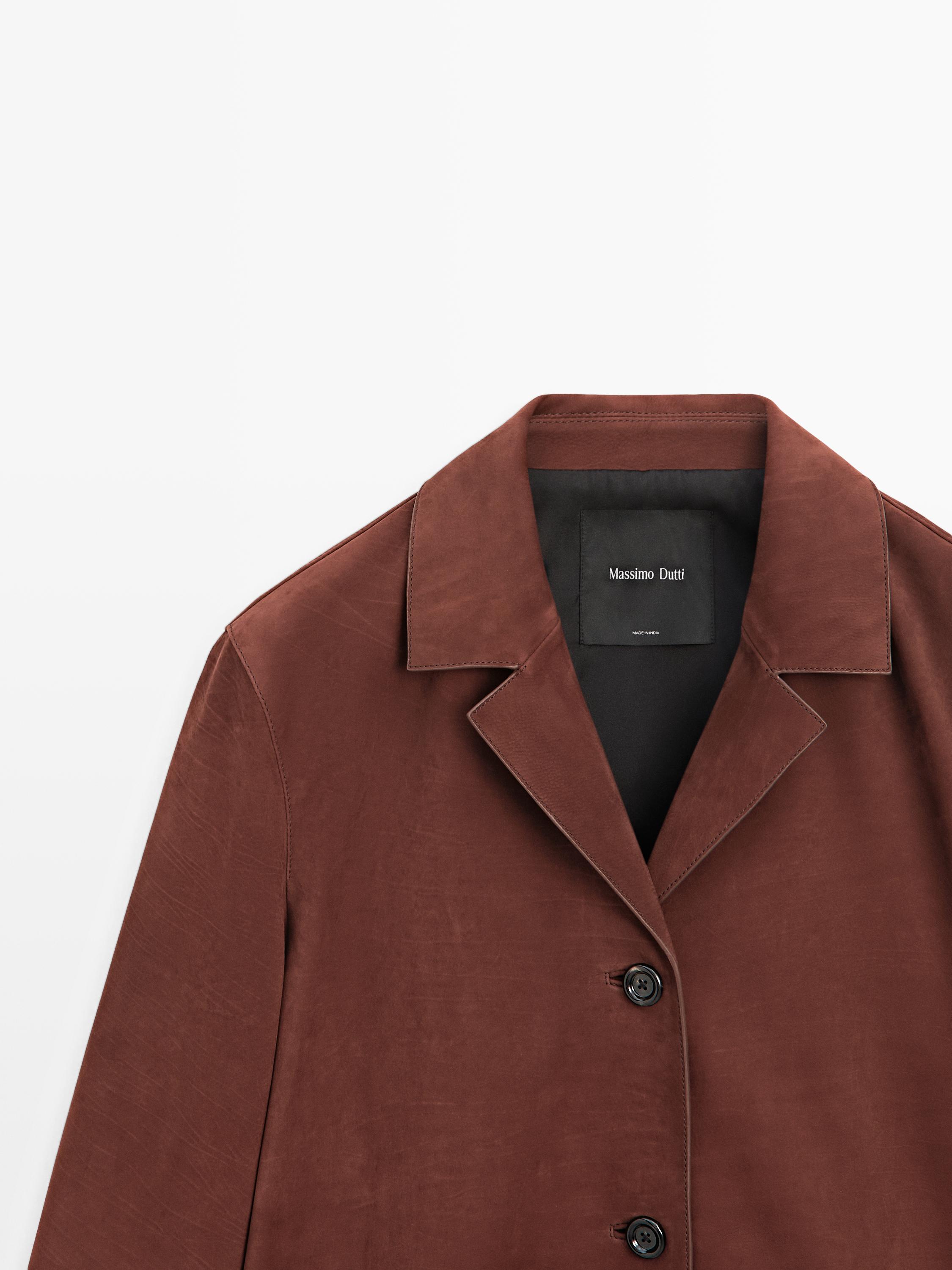 Blazer mit Reverskragen aus Nubukleder