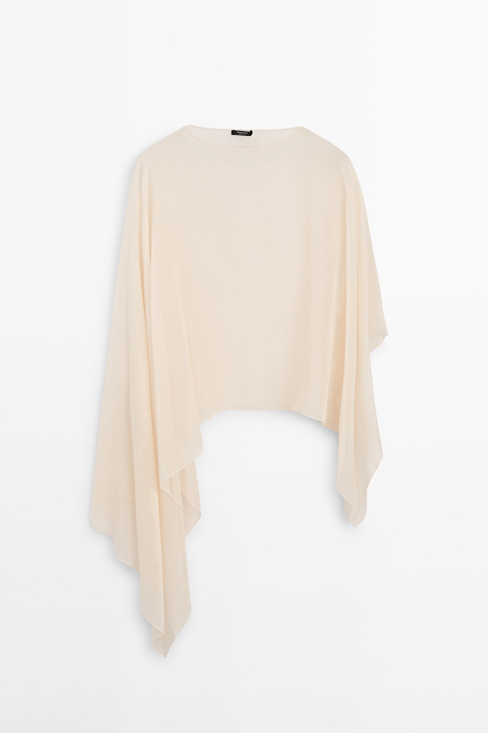 Cape asymétrique en soie