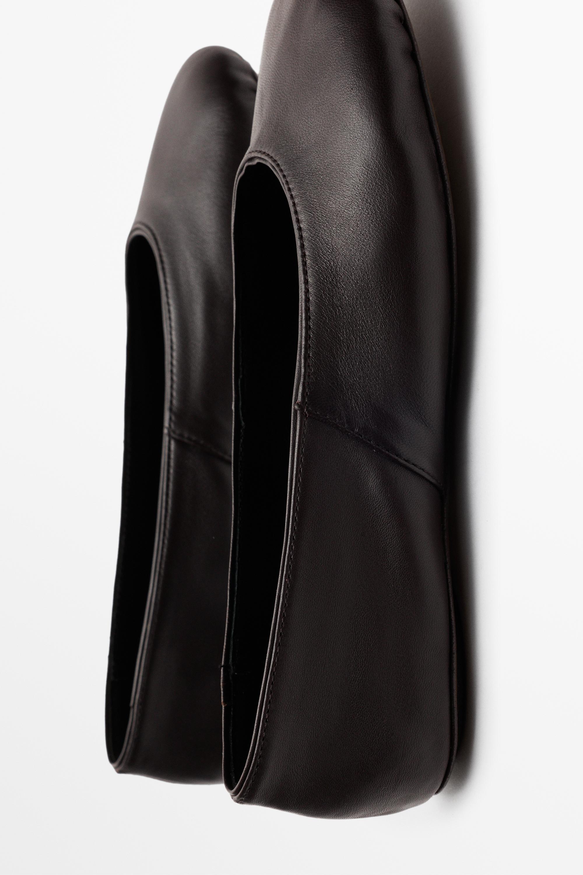 Soft leather ballet flat — BROWN